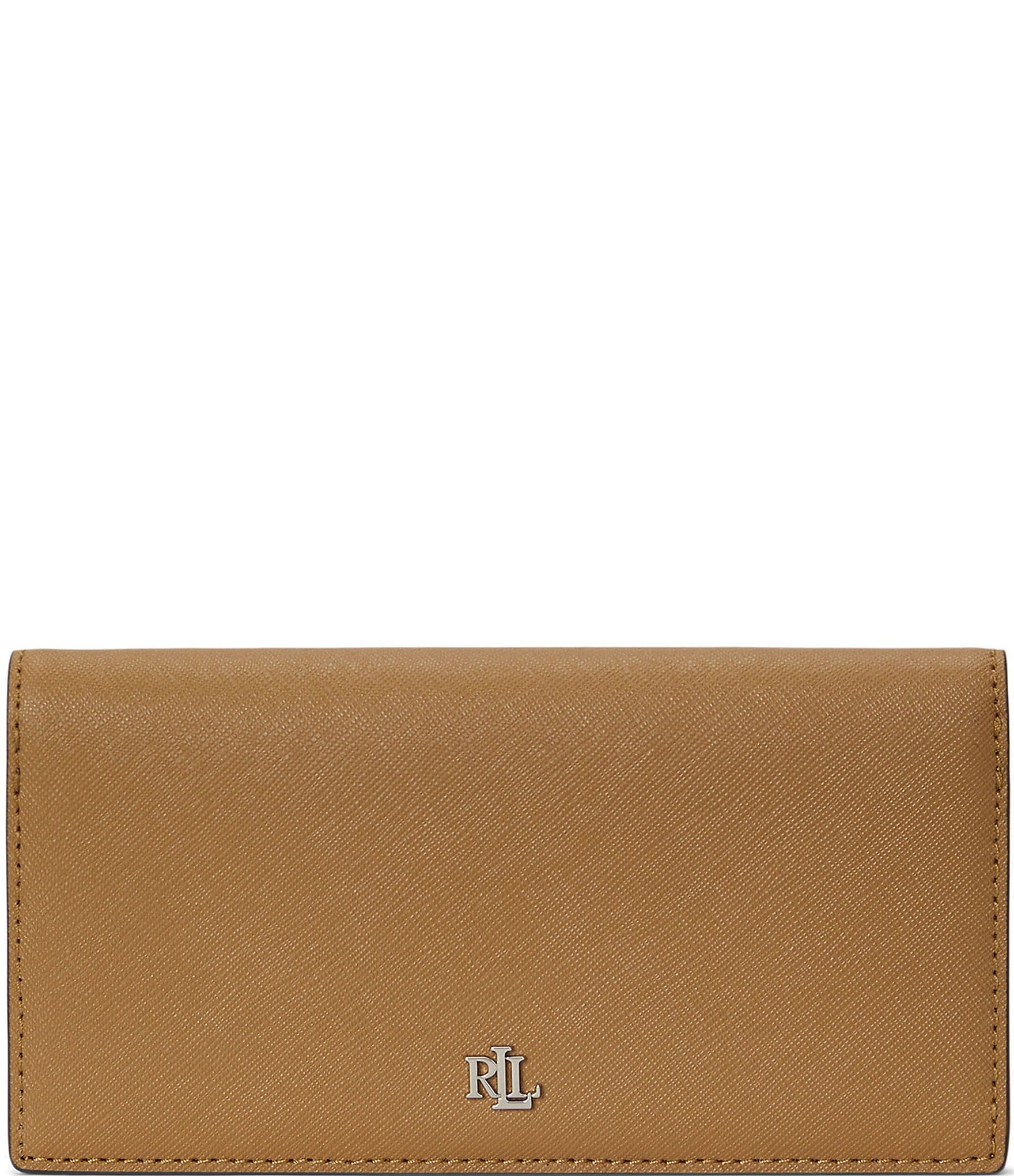 Lauren Ralph Lauren Saffiano Slim Leather Silver Hardware Wallet ...