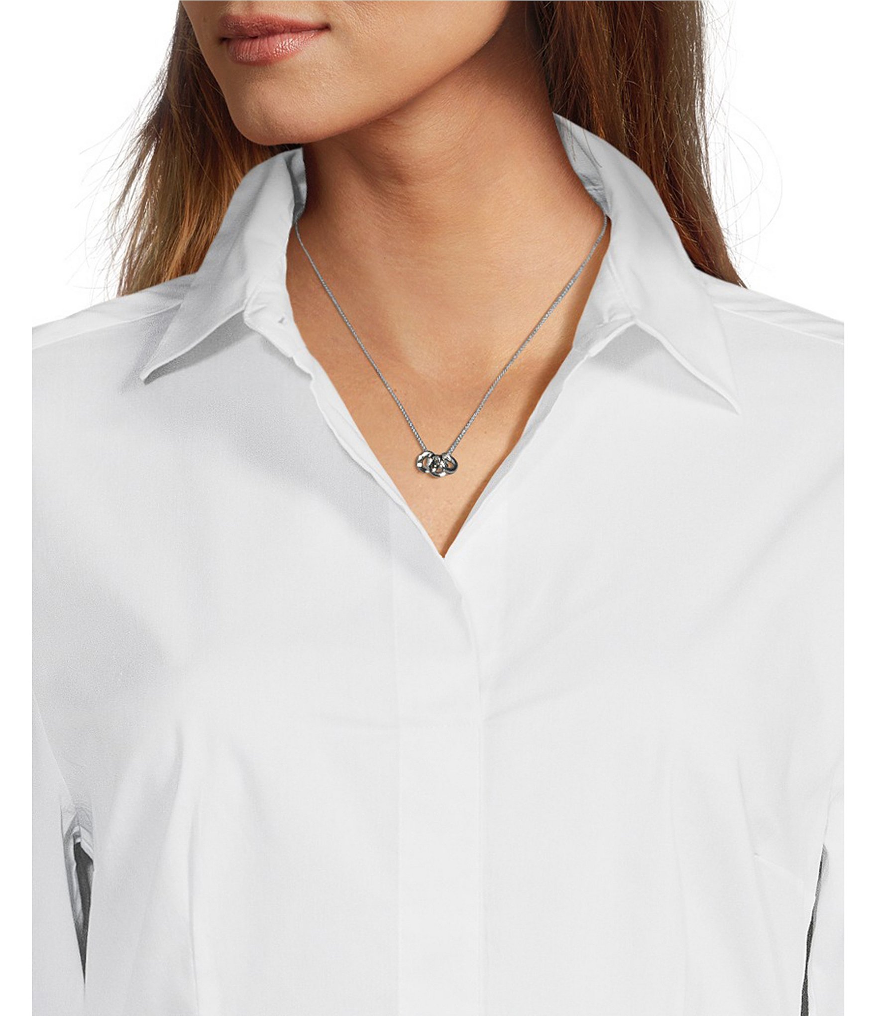 Lauren Ralph Lauren Silver Tone Triple Wave Short Pendant Necklace