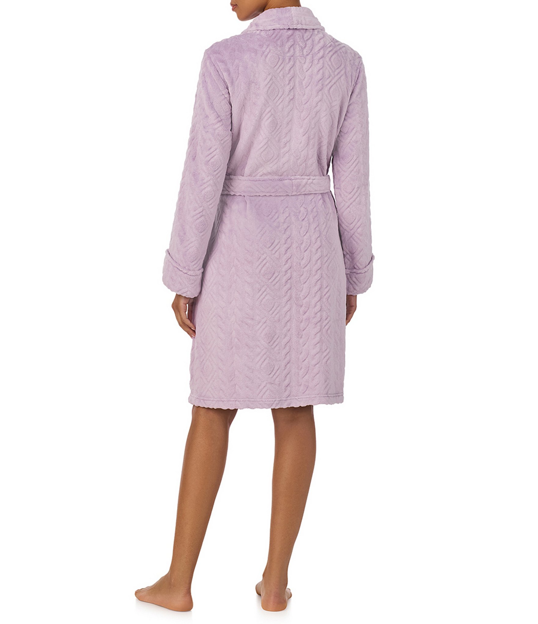 Lauren Ralph Lauren Solid Long Sleeve Shawl Collar Short Robe