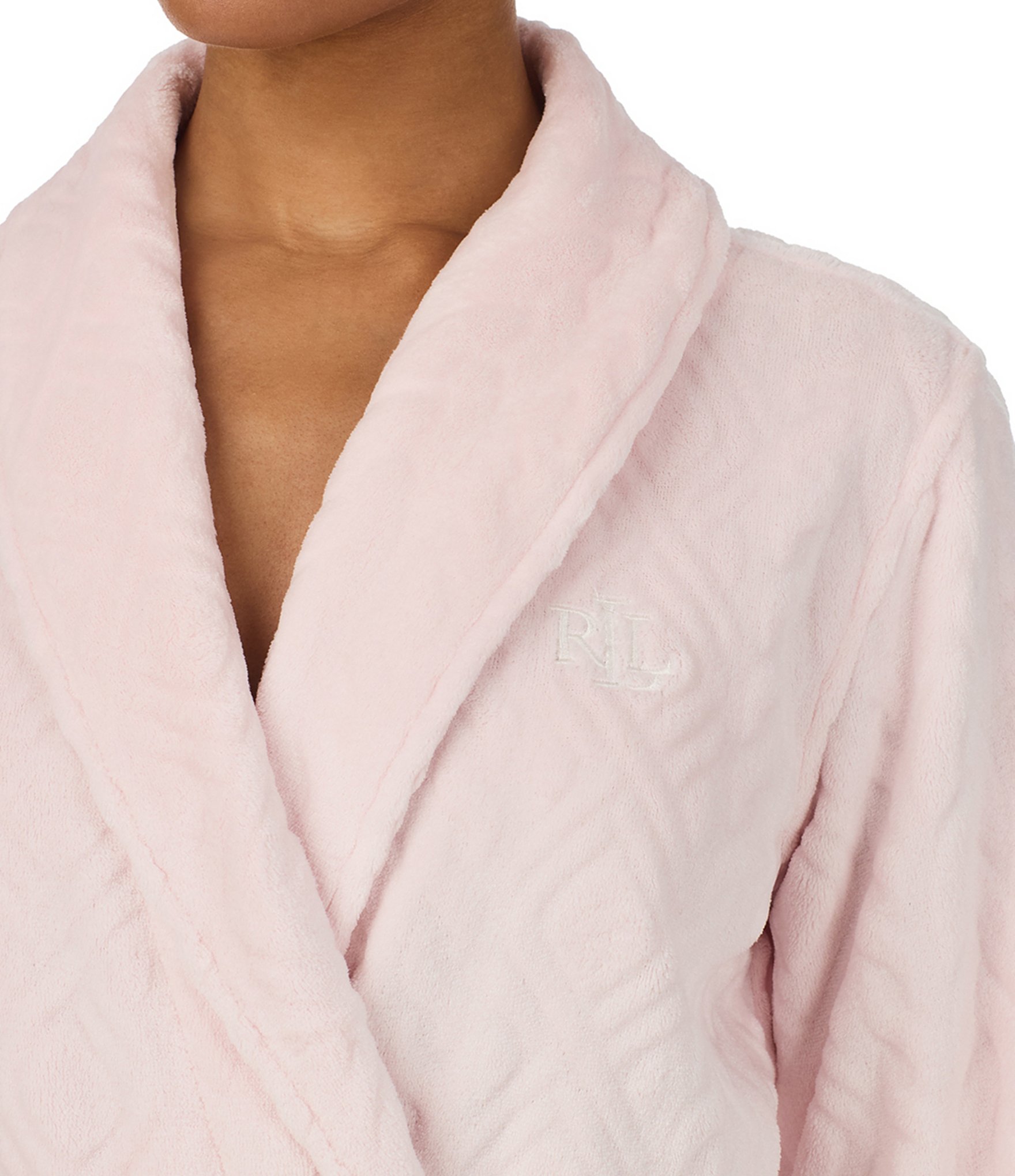 Lauren Ralph Lauren Solid Long Sleeve Shawl Collar Short Robe