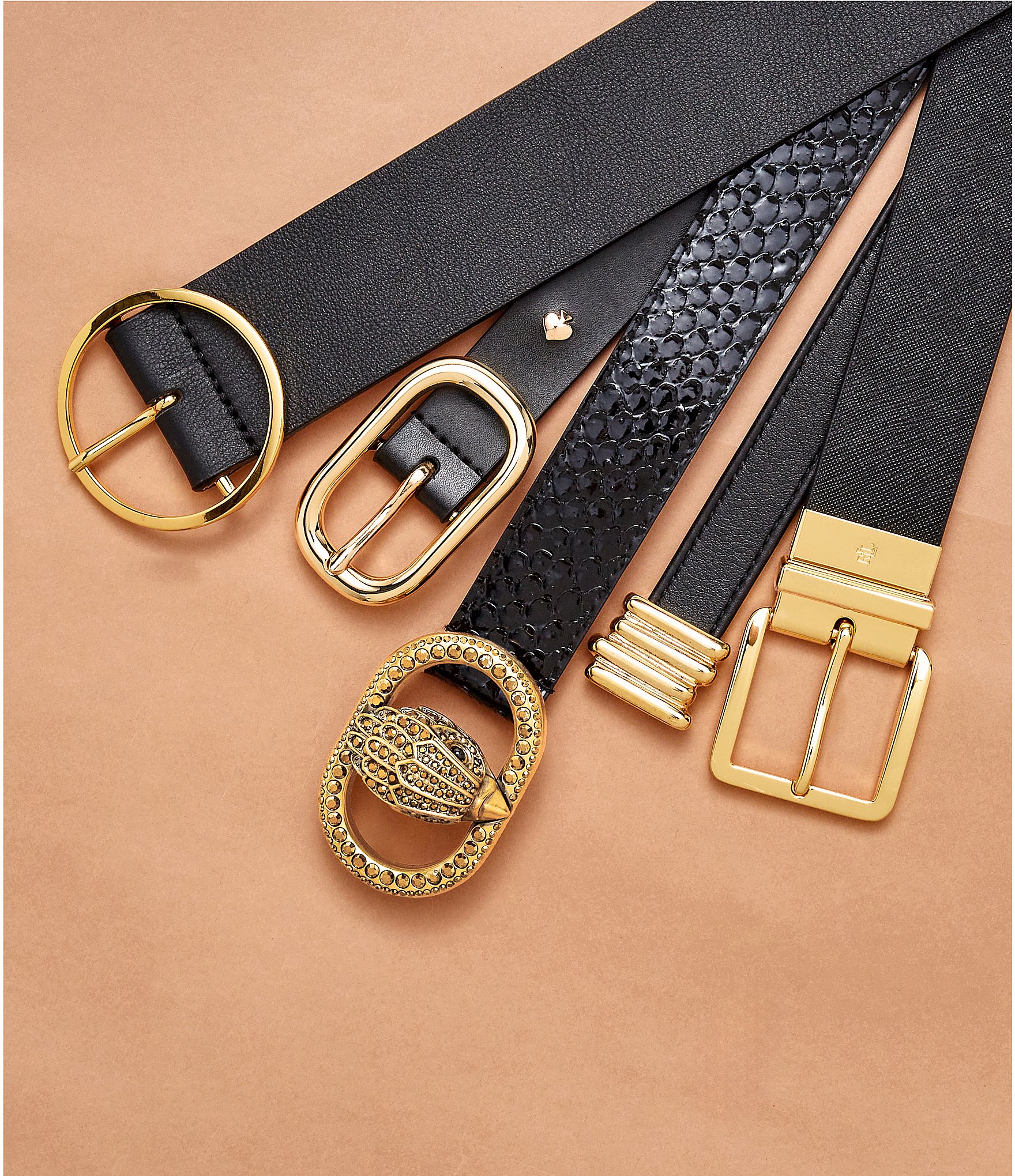 Lauren Ralph Lauren Square 1.25#double; Reversible Crosshatch Leather Belt