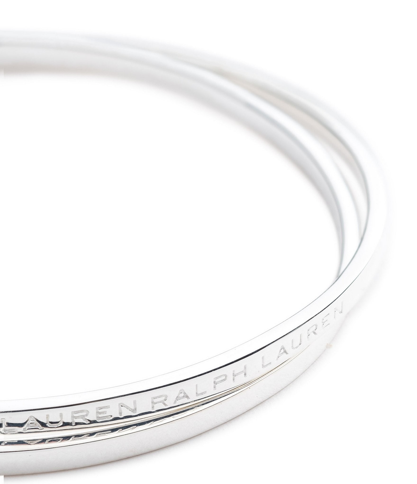 Lauren Ralph Lauren Sterling Silver Logo Bangle Bracelet