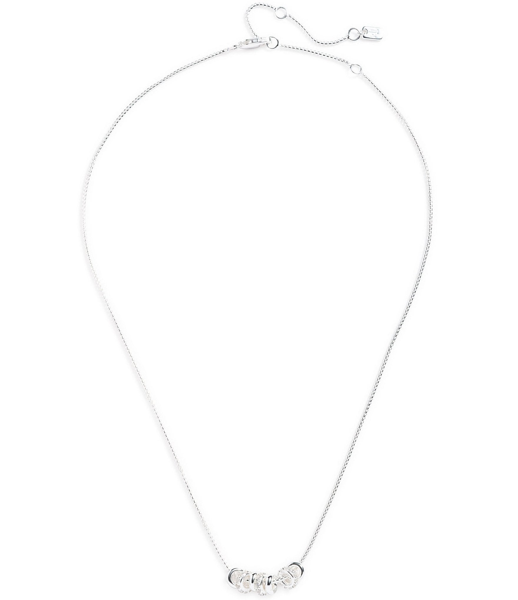 Lauren Ralph Lauren Sterling Silver Rondelle Frontal Collar Necklace