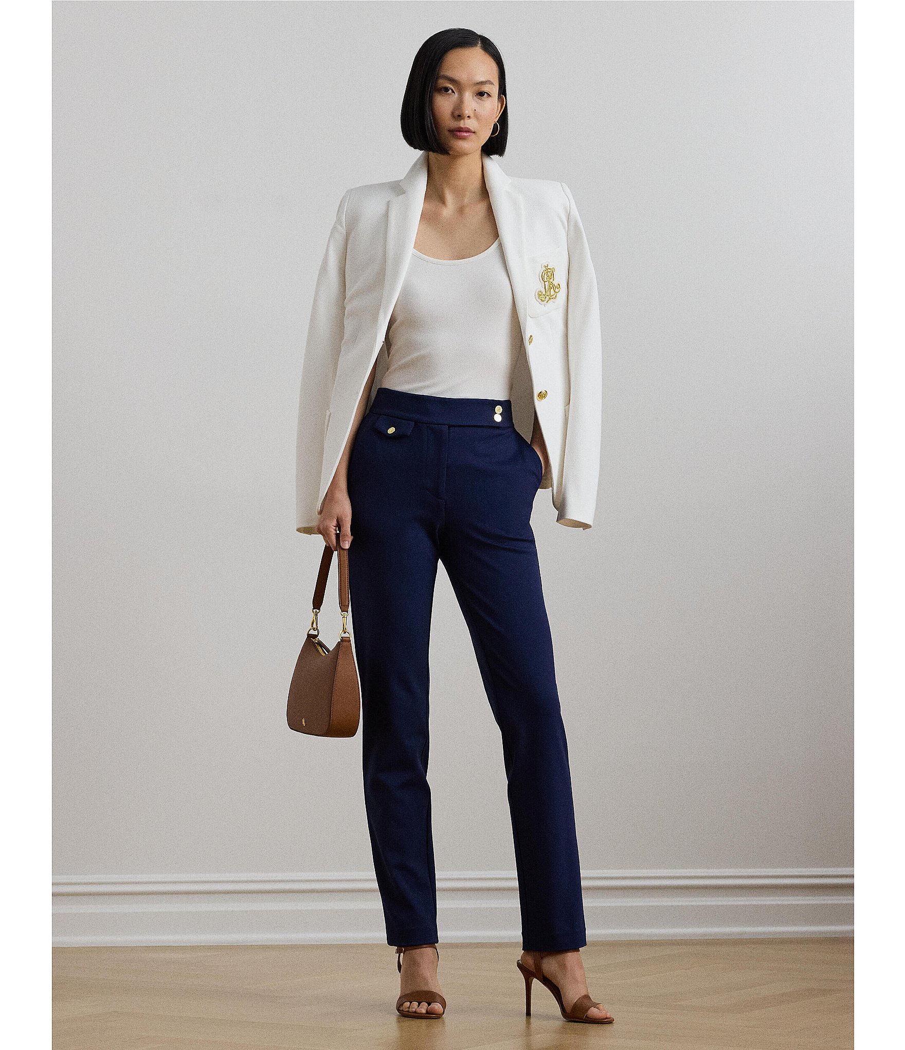 Lauren Ralph Lauren Stretch Ponte High-Rise Tapered Pants