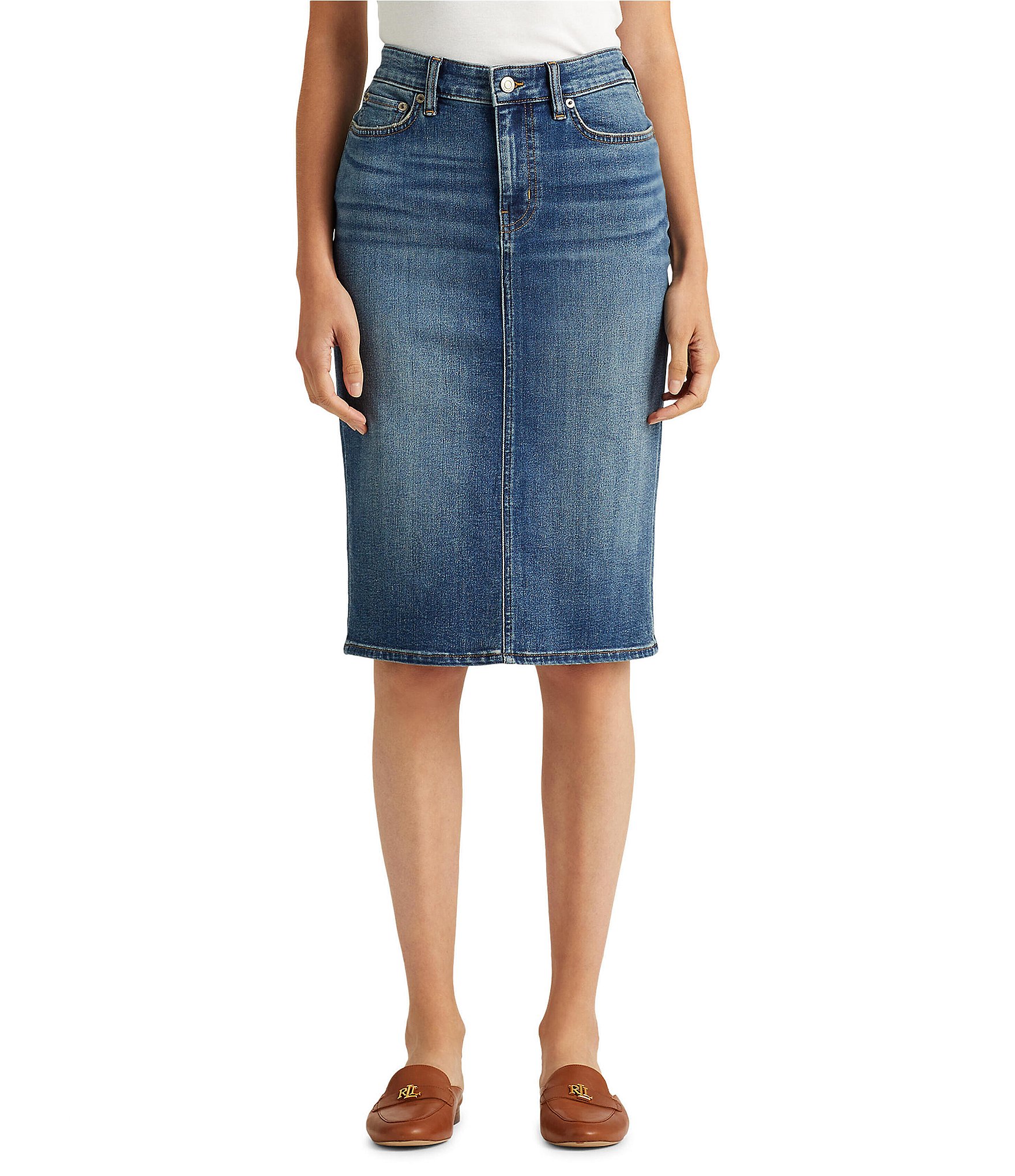 dillards denim skirts