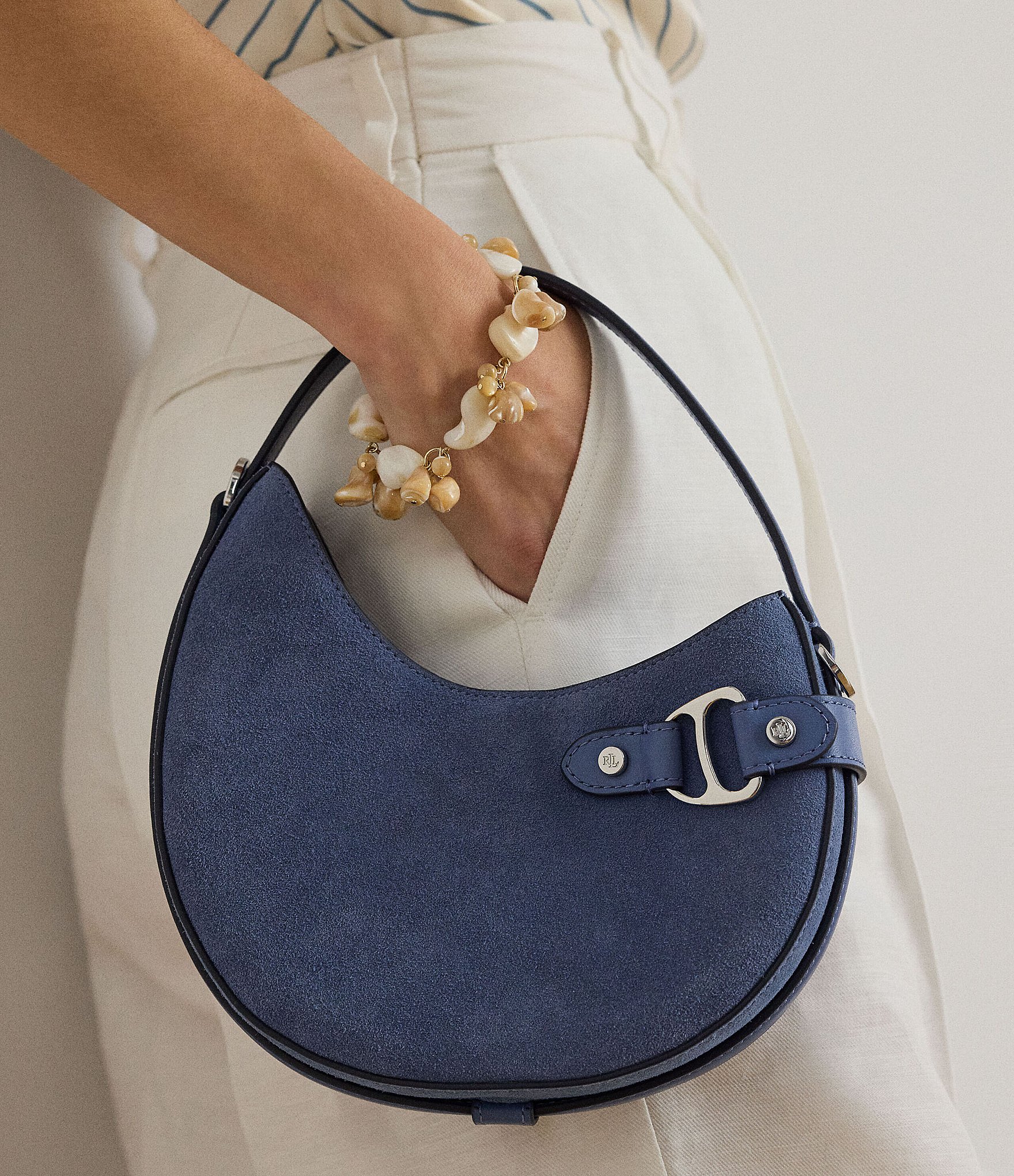 Lauren Ralph Lauren Tasha Small Suede Top Handle Crossbody Bag