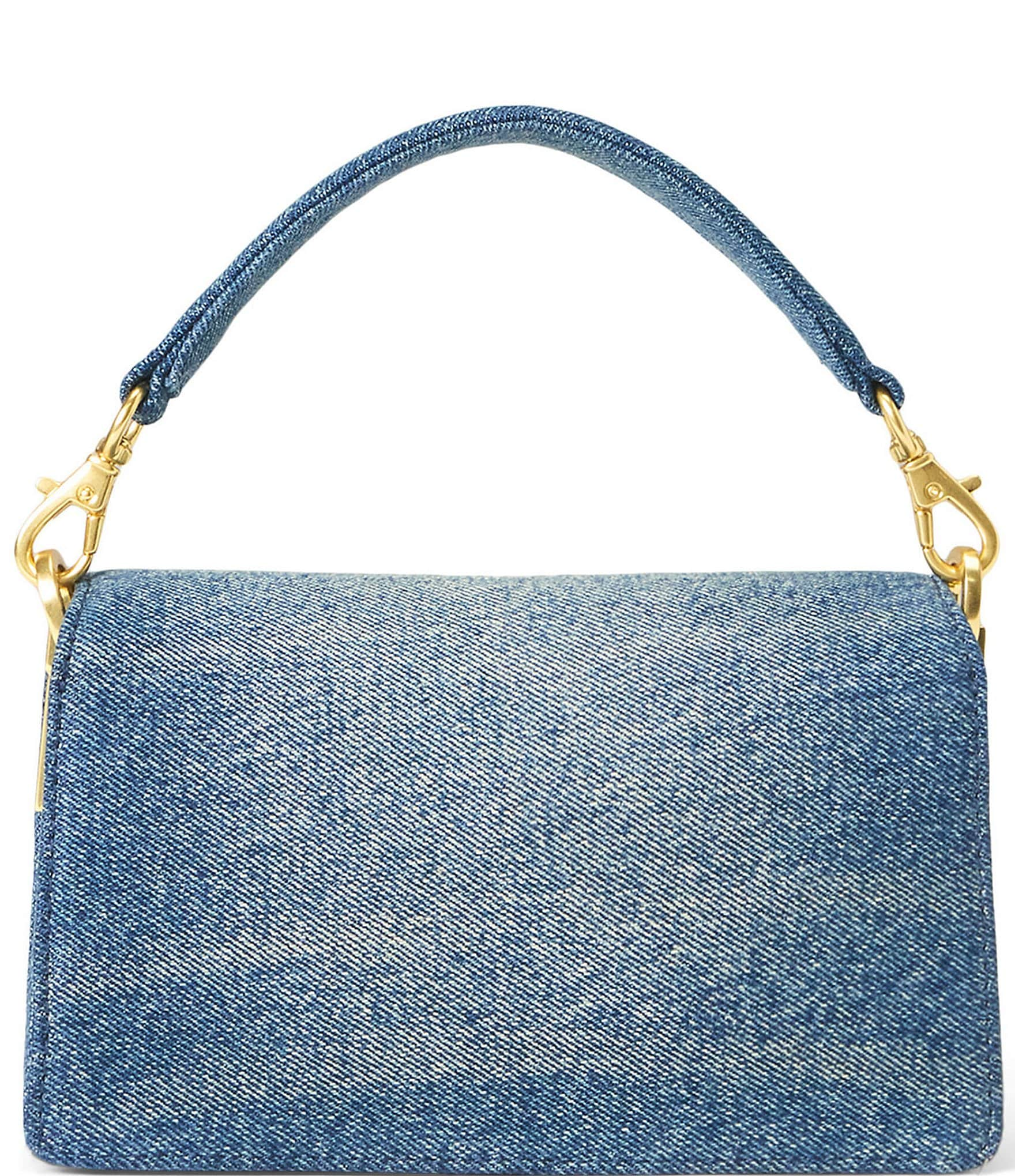 Lauren Ralph Lauren Washed Denim Small Tayler Crossbody Bag