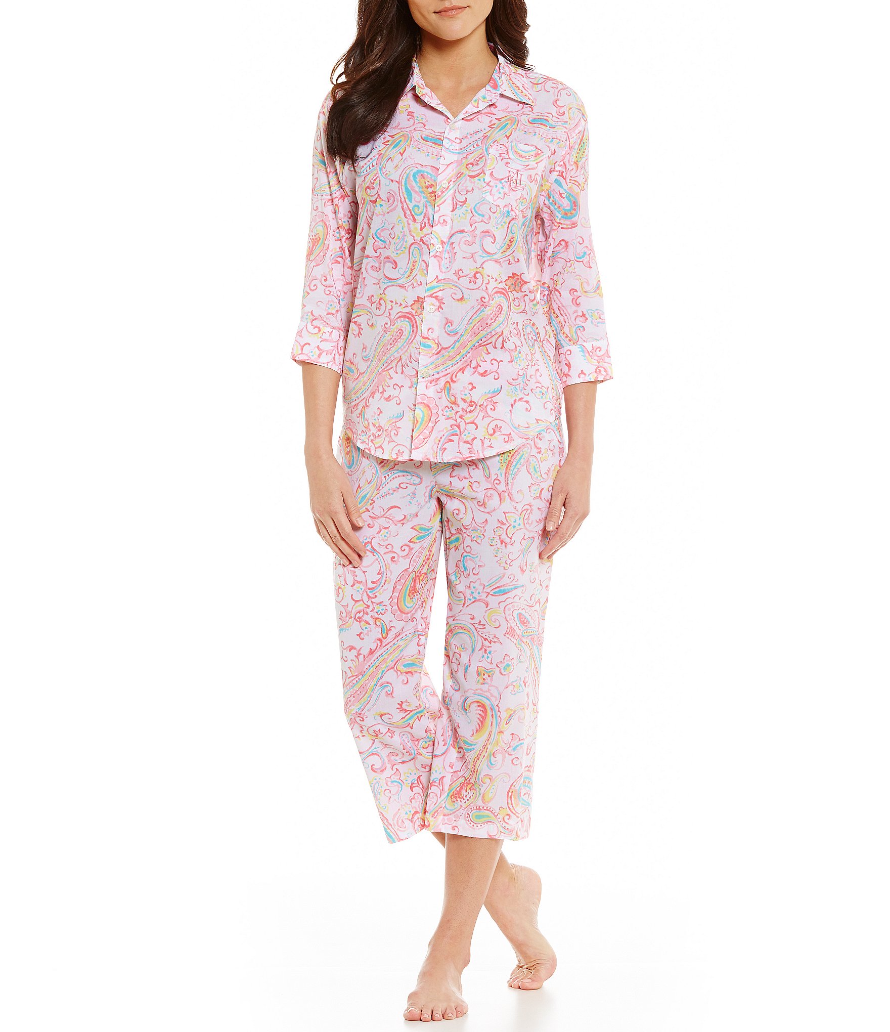 Lauren Ralph Lauren Watercolor Paisley Capri Pajamas | Dillards