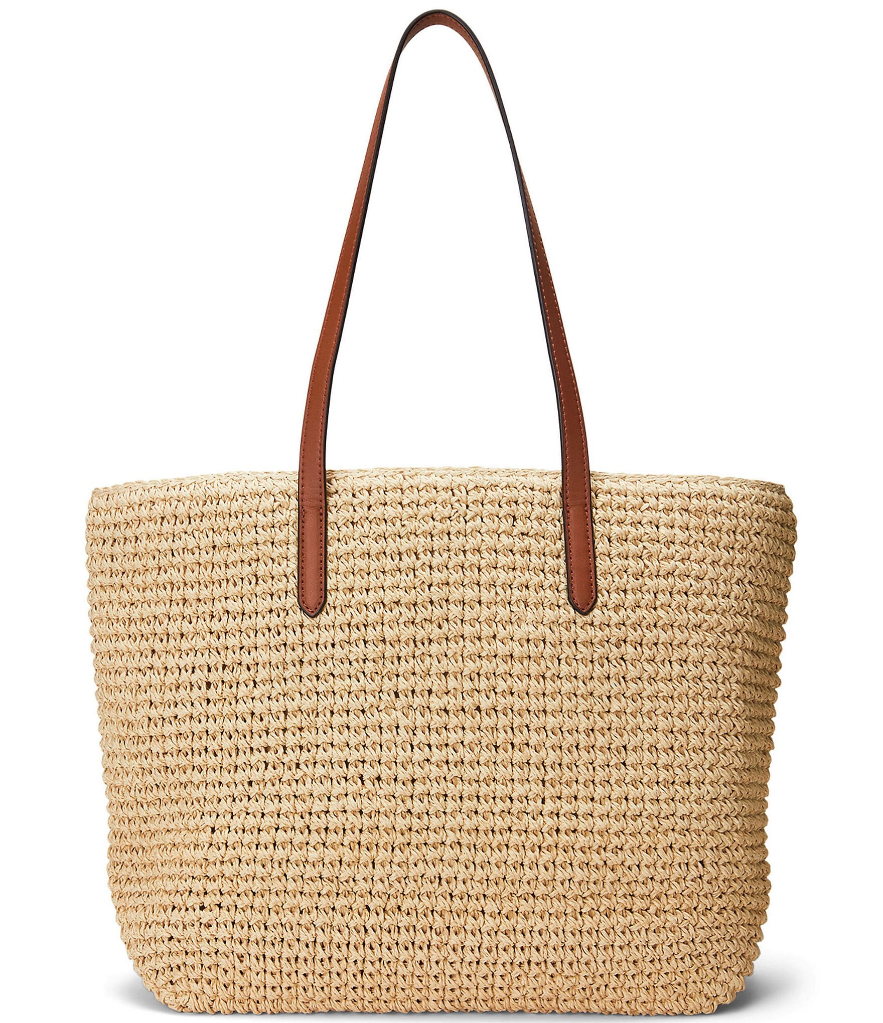 Lauren Ralph Lauren Whitney Medium Straw Tote Bag