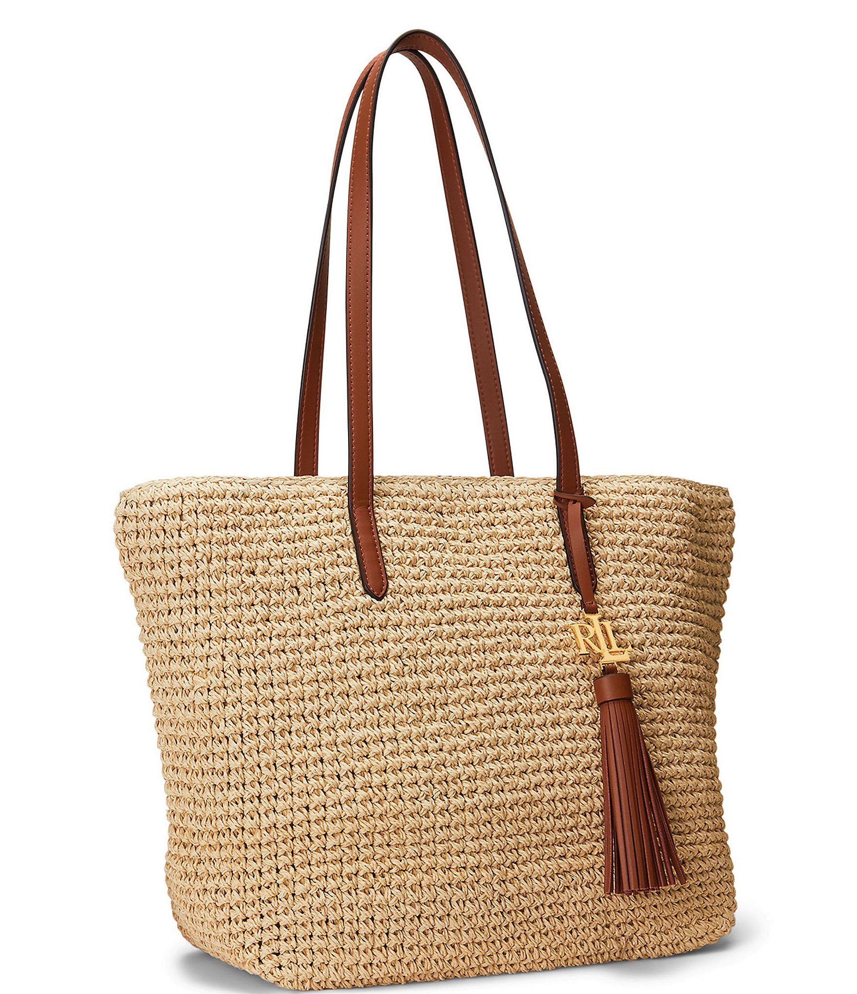 Lauren Ralph Lauren Whitney Medium Straw Tote Bag