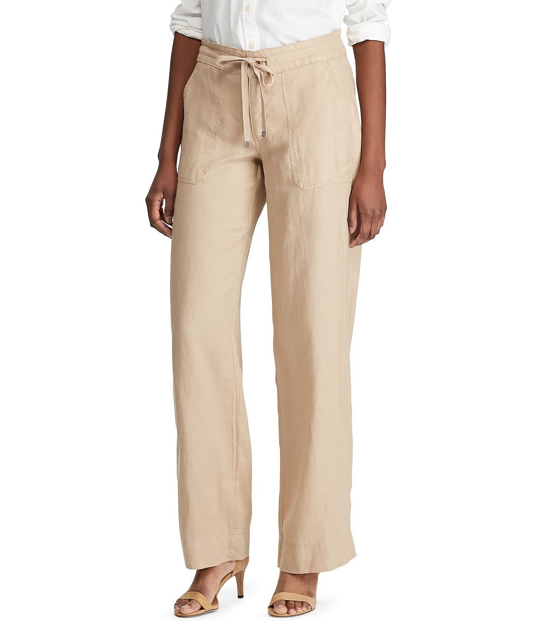 Lauren Ralph Lauren Wide Leg Linen Pants | Dillard's