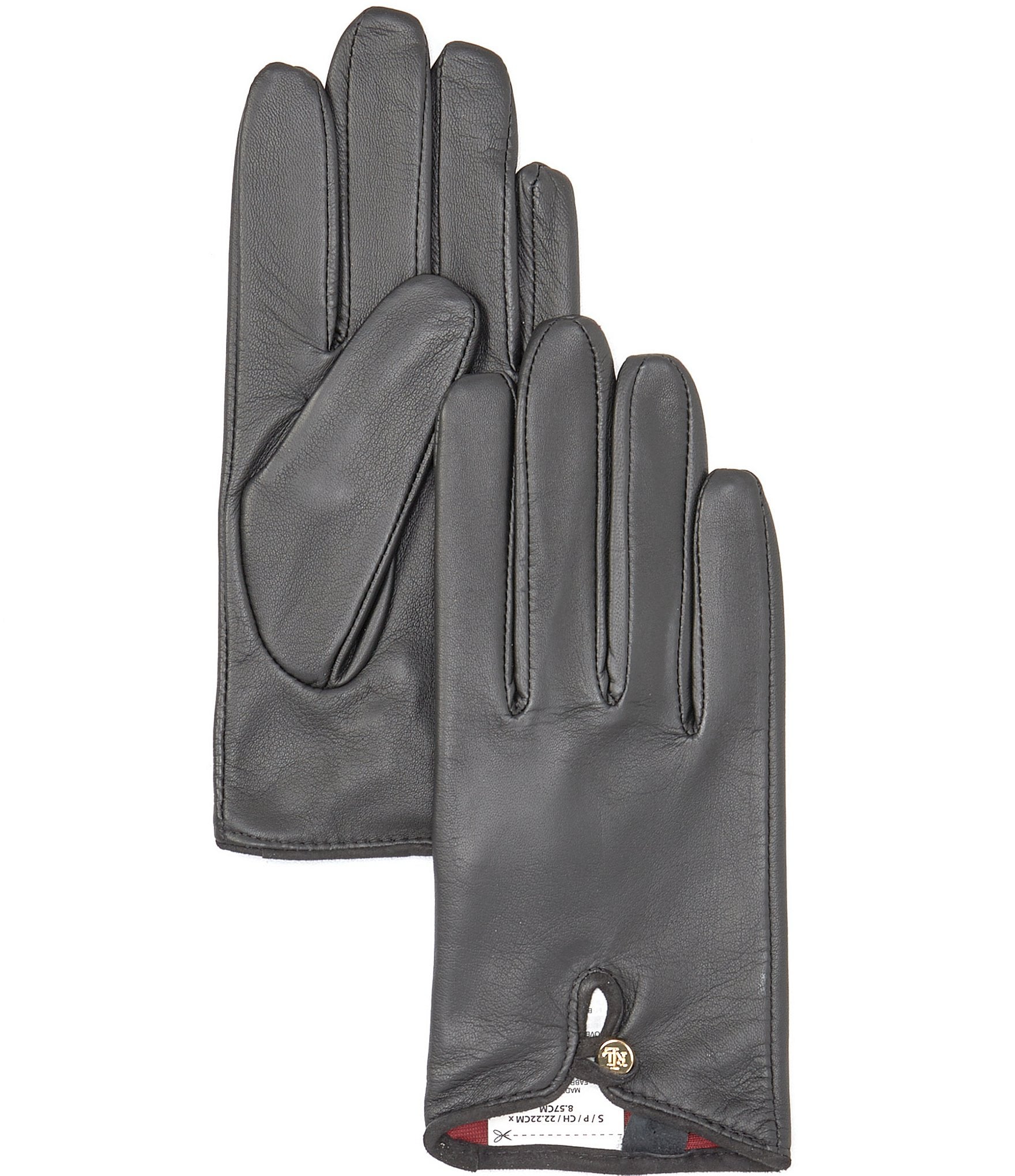 Lauren Ralph Lauren Women's Button Key Hole Leather Gloves | Dillard's
