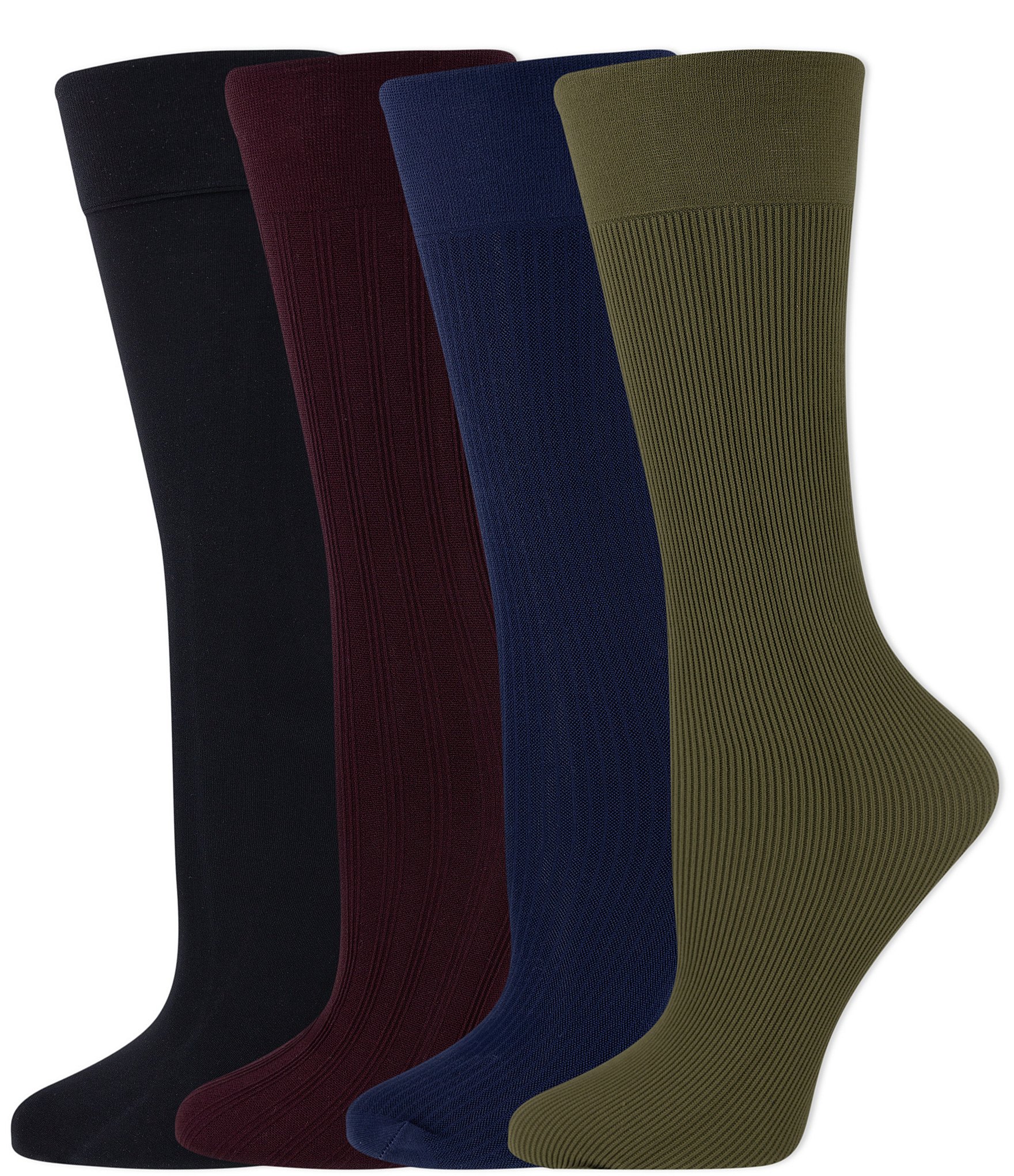 Lauren Ralph Lauren Women's Multi Texture Trouser Socks, 4 Pack