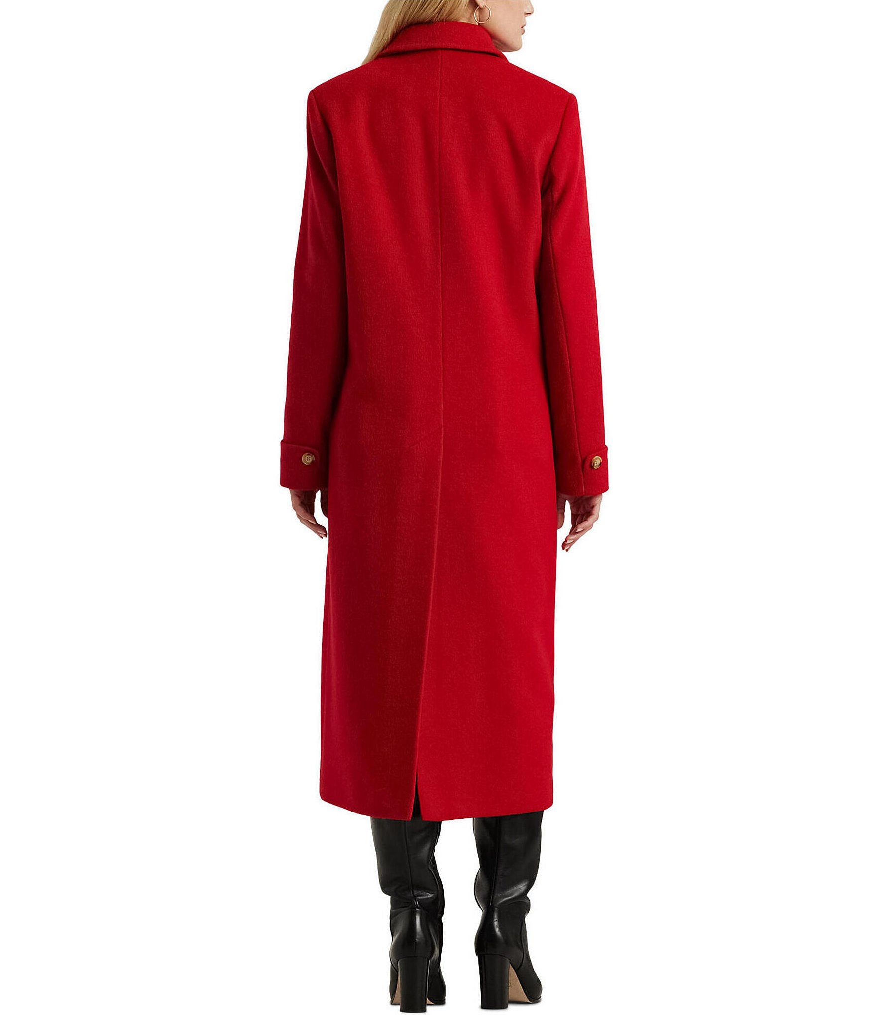 Lauren Ralph Lauren Wool Blend Notch Collar Single Breasted Coat