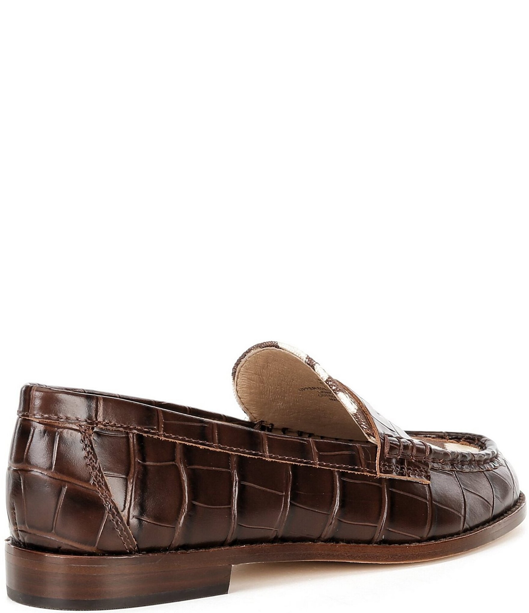 Lauren Ralph Lauren Wynnie Zebra Print Crocodile Embossed Penny Loafers