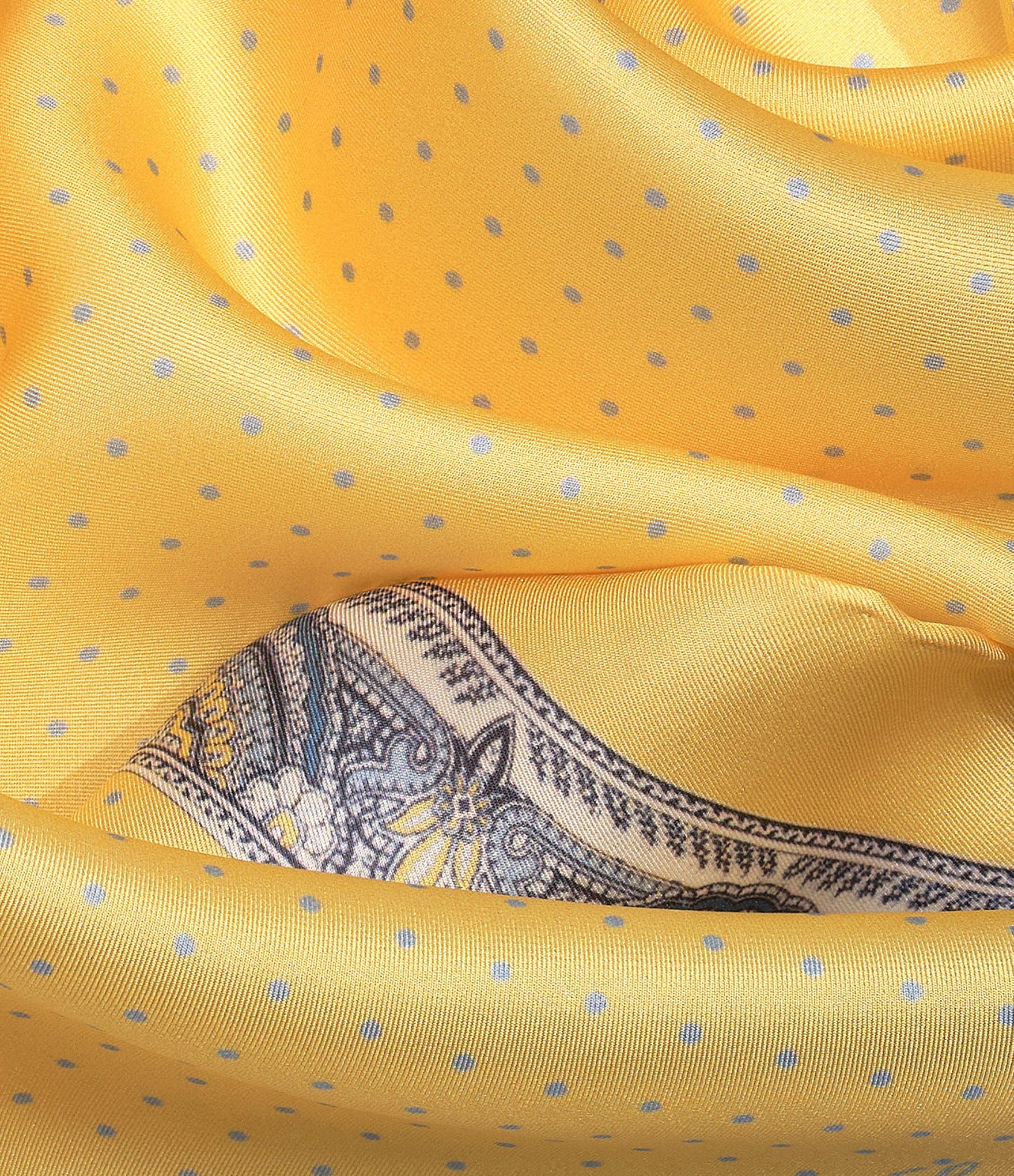 Lauren Ralph Lauren Yellow Dot Silk Square Scarf