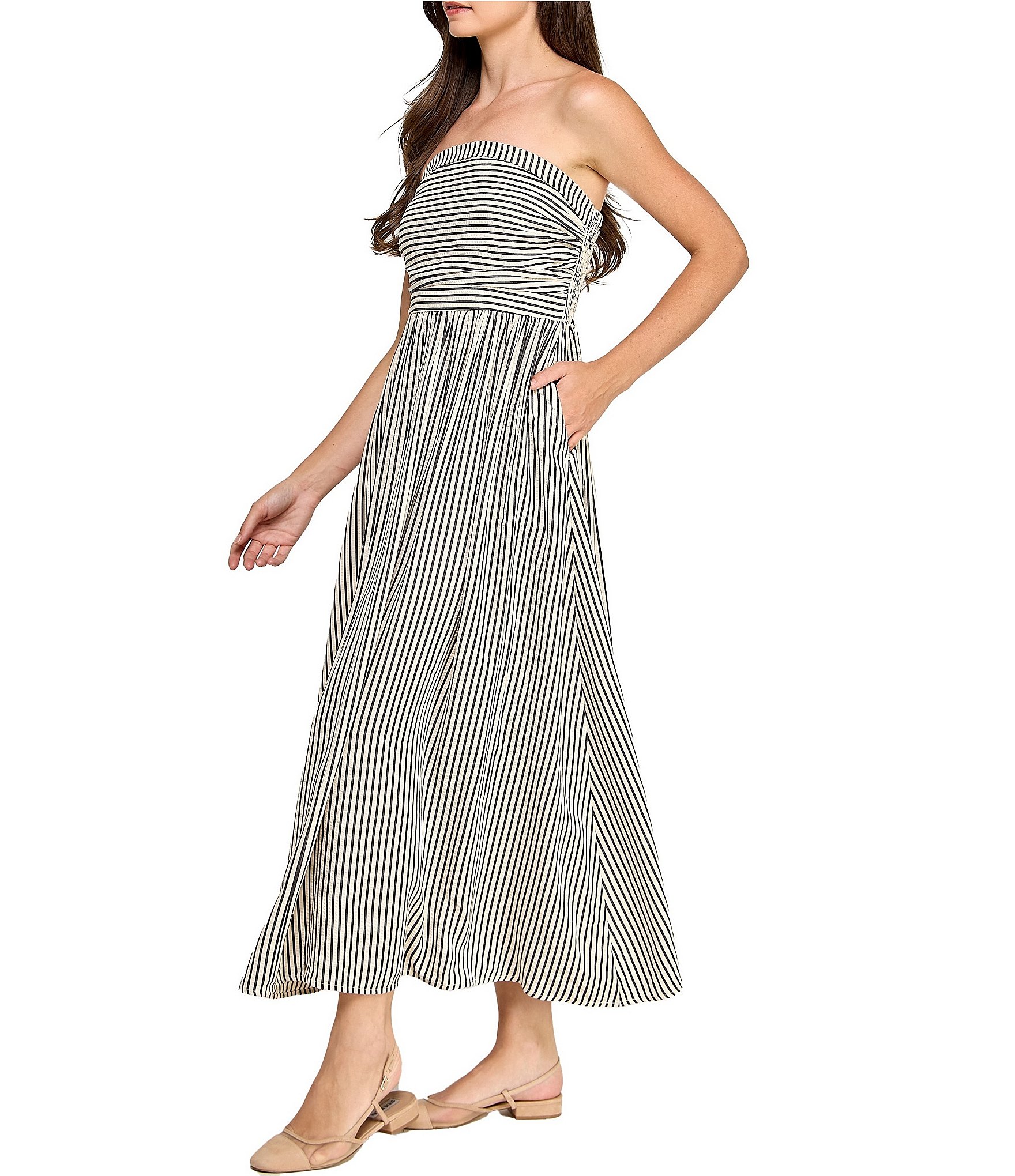 Layered With Love Strapless Stripe Maxi Dress