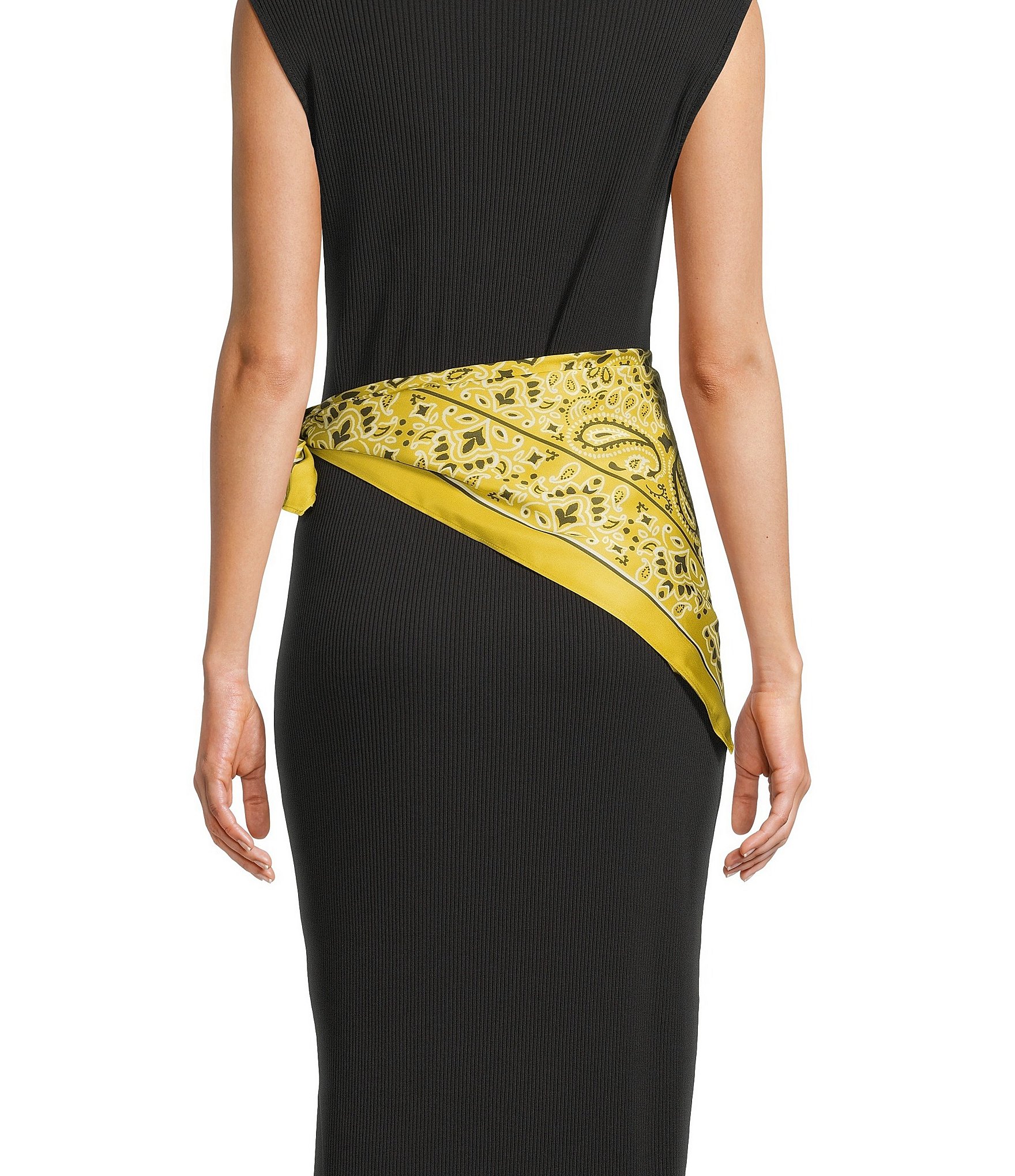 Le' AL.X Bandana Print Satin Scarf