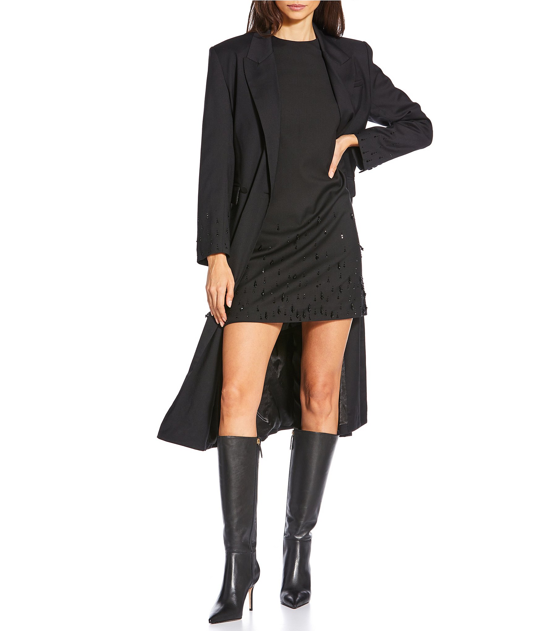black one shoulder long sleeve maxi dress Black Long Sleeve Drop Shoulder Evening Gown
