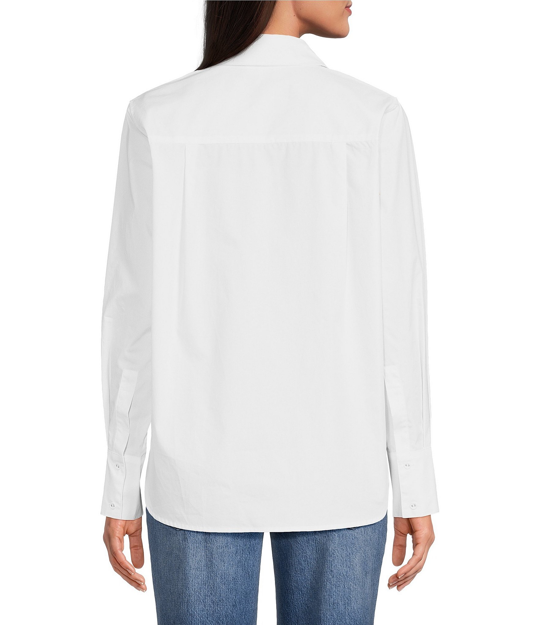 Le' AL.X Collared Long Sleeve Button Front Top