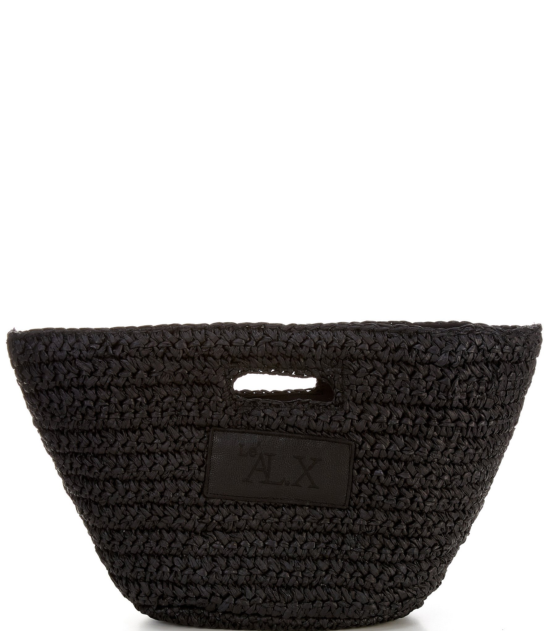 Le' AL.X Logo Braided Paper Raffia Bucket Bag