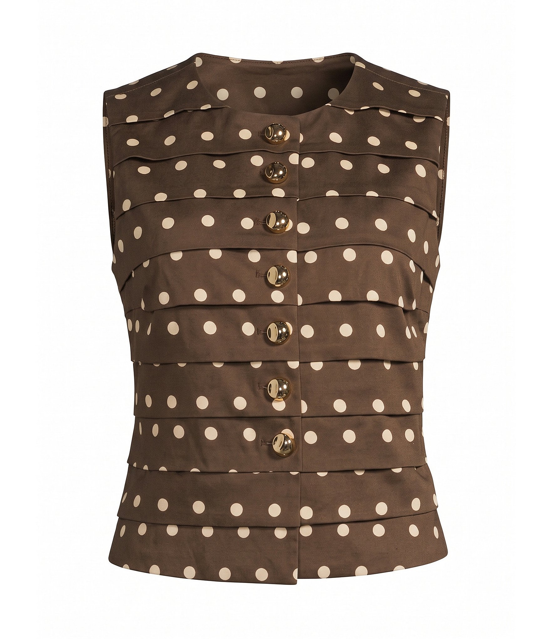 Le' Al.x Woven Polka Dot Button Down Coordinating Top