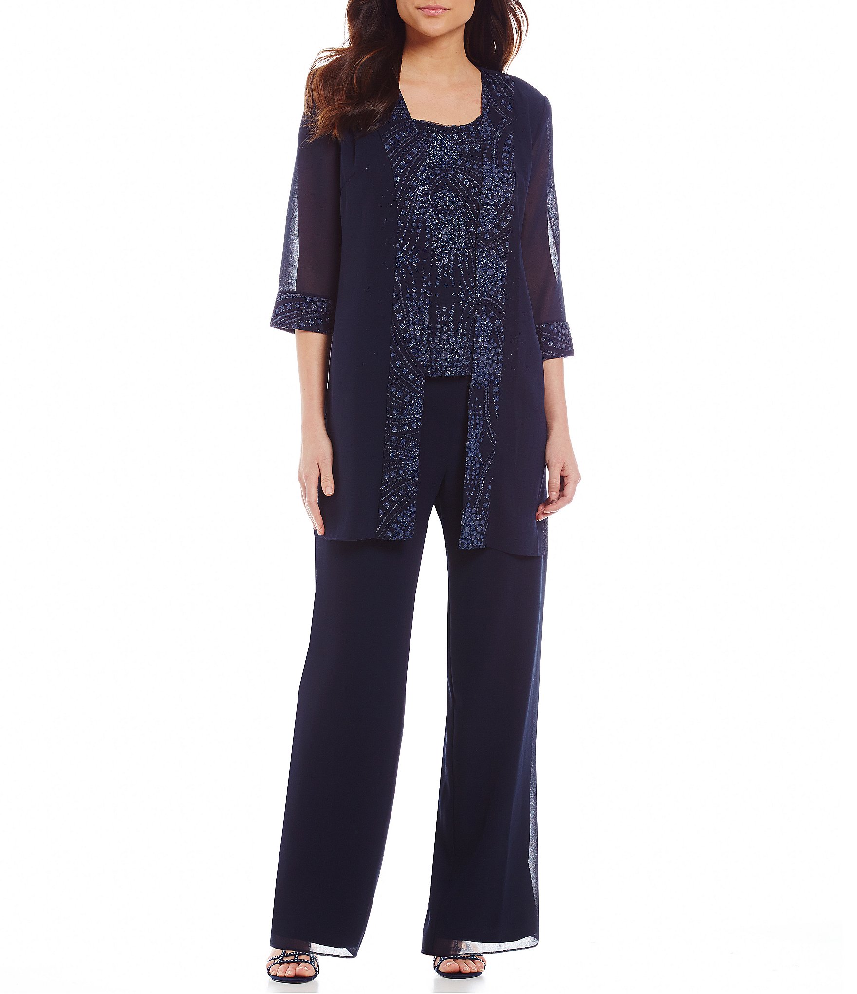 Le Bos 3-Piece Glitter Pant Set | Dillards