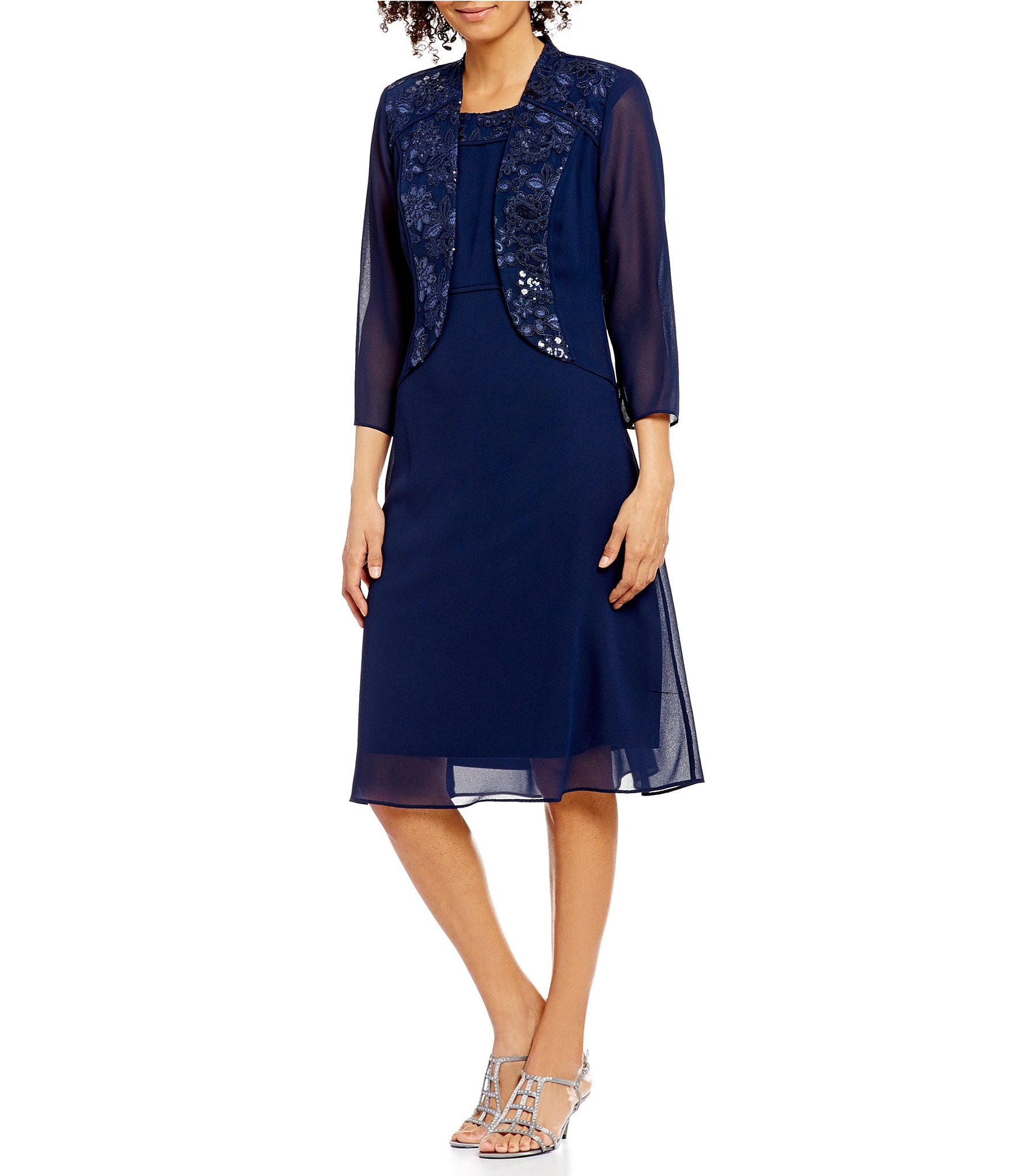 Le Bos Embroidered 2Piece Jacket Dress Dillards