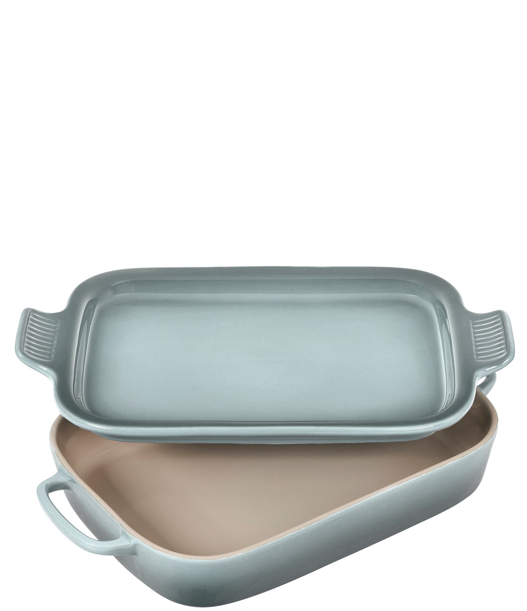 Le Creuset Stoneware Rectangular Dish with Platter Lid, White