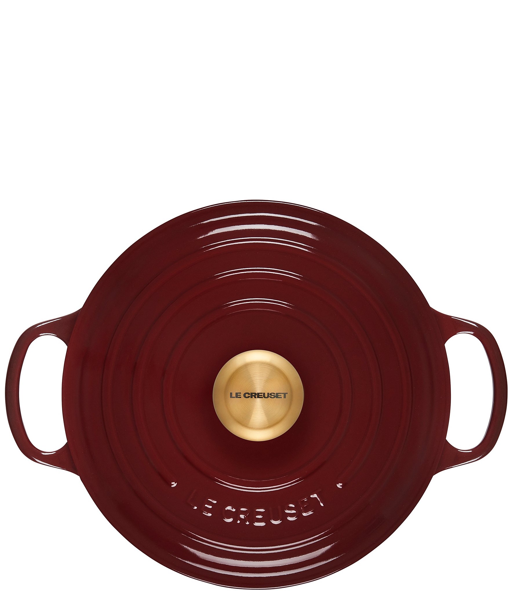 Le Creuset Signature -Quart Round Enameled Cast Iron Dutch Oven with Gold Stainless Steel Knob