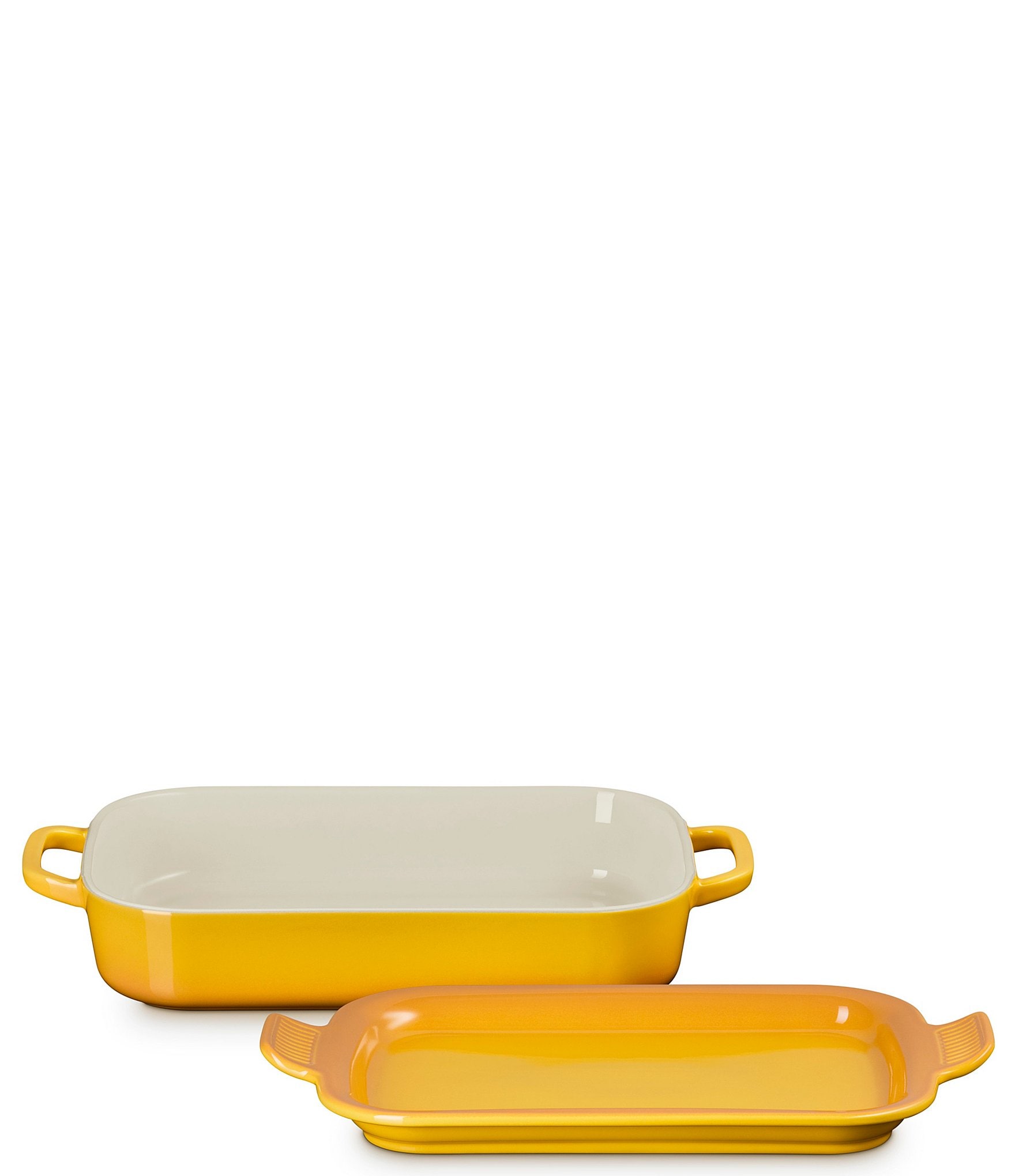 Le Creuset Stoneware Rectangular Dish With Platter Lid, 2.75Qt. - Nectar