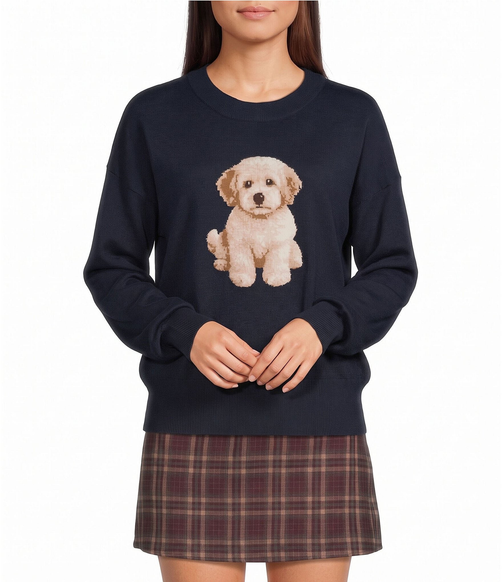 Le Lis Doodle Long Sleeve Crewneck Sweater