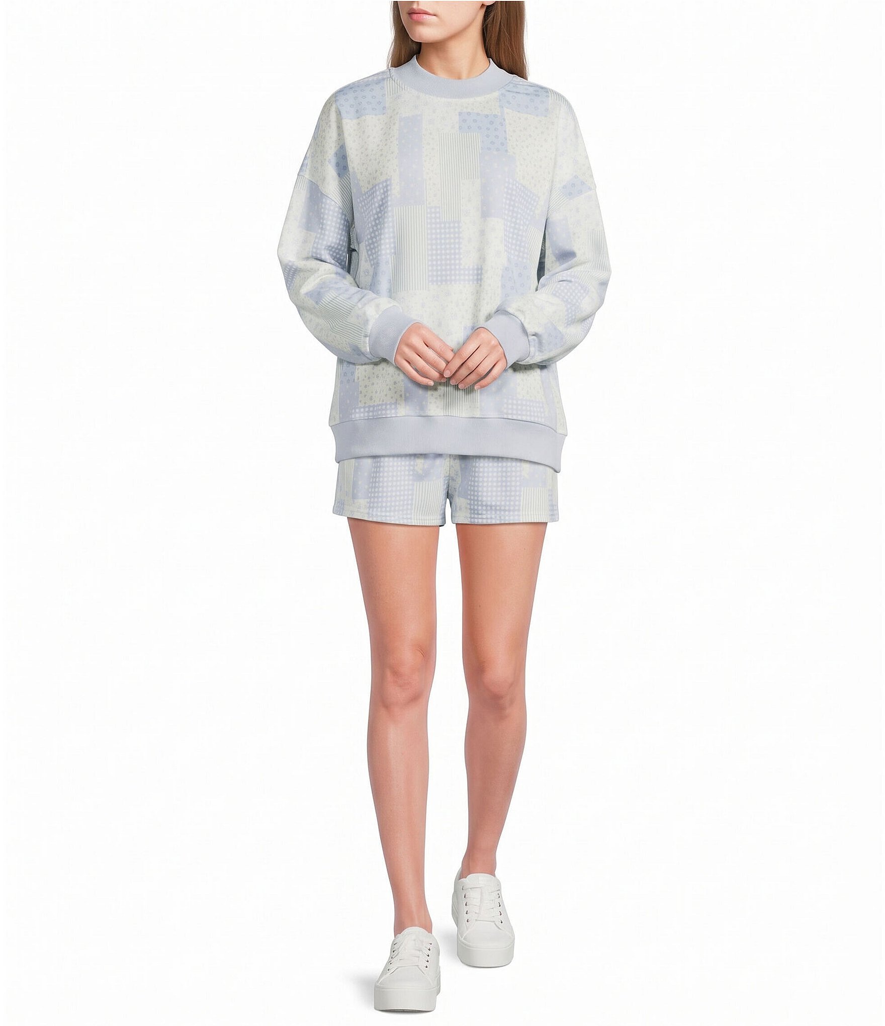 Le Lis Patchwork Print Drawstring Shorts