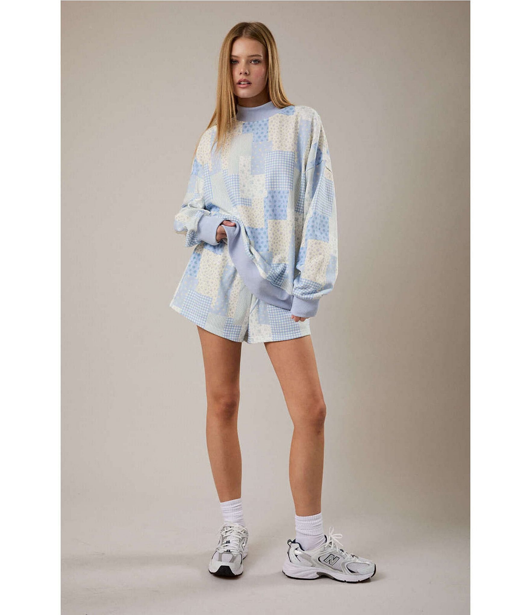 Le Lis Patchwork Print Drawstring Shorts