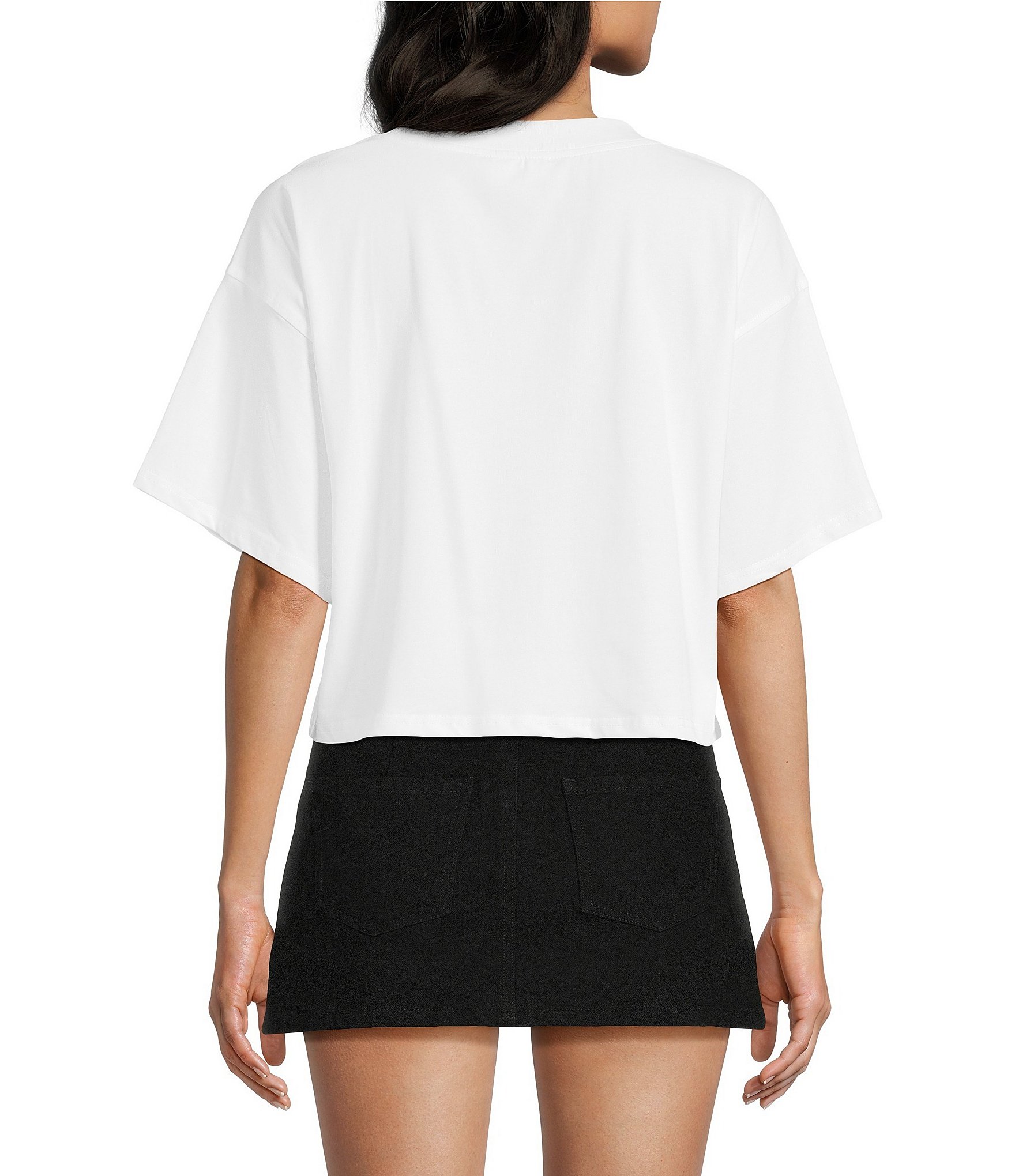 Le Lis Short Sleeve V-Neck #double;95#double; Lace Cropped Tee