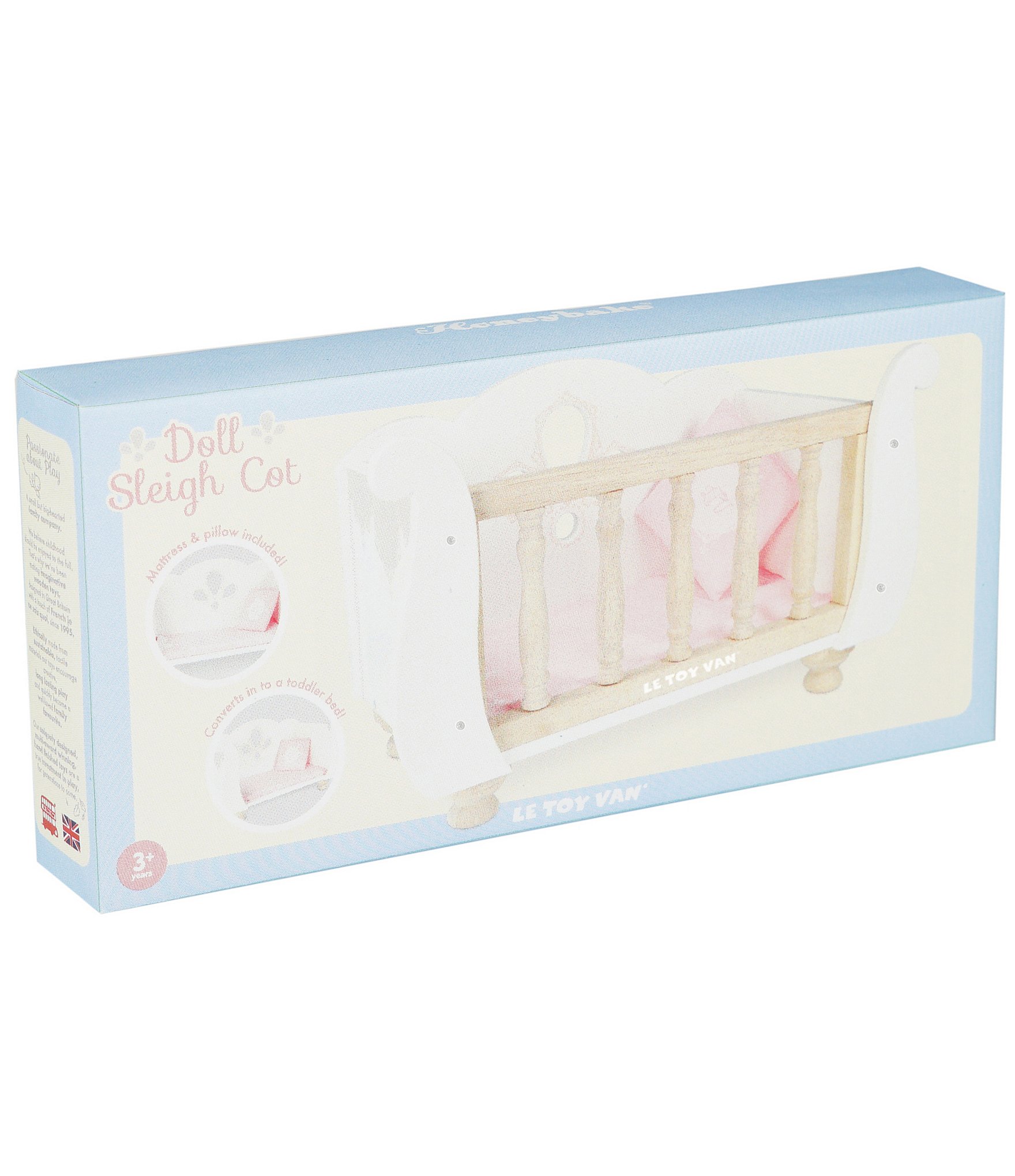 Le Toy Van Honeybake Sleigh Doll Cot & Crib