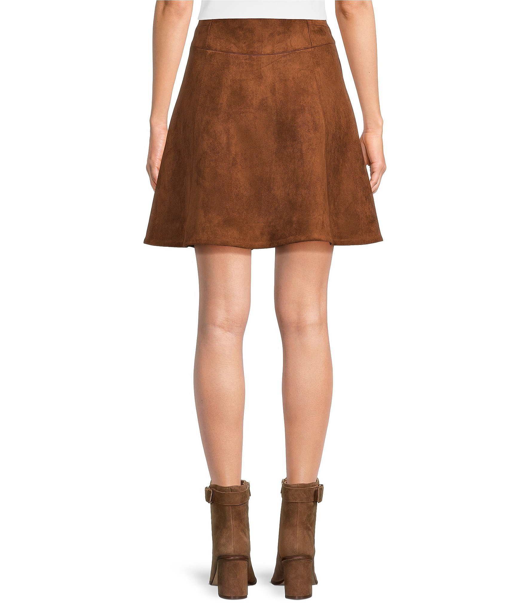 Le'AL.X Suede A-Line Coordinating Mini Skirt