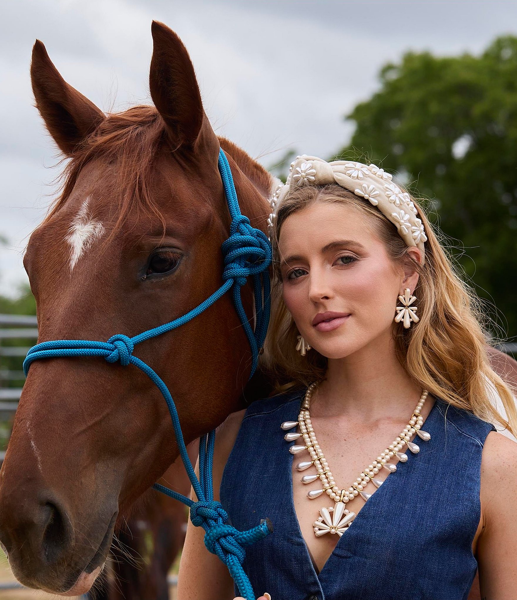 Lele Sadoughi Knotted Pearl Headband