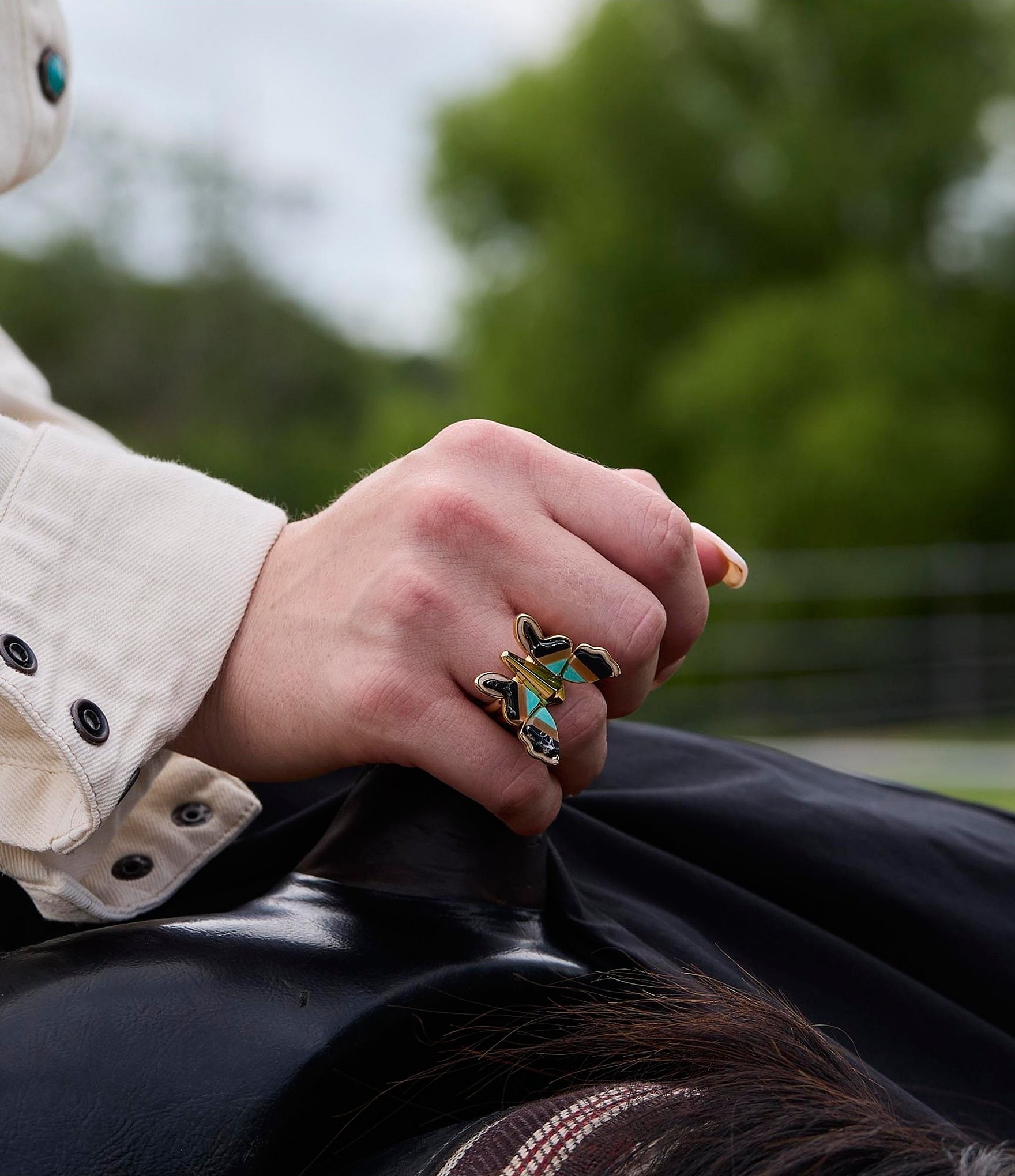 Lele Sadoughi Wild Butterfly Statement Ring