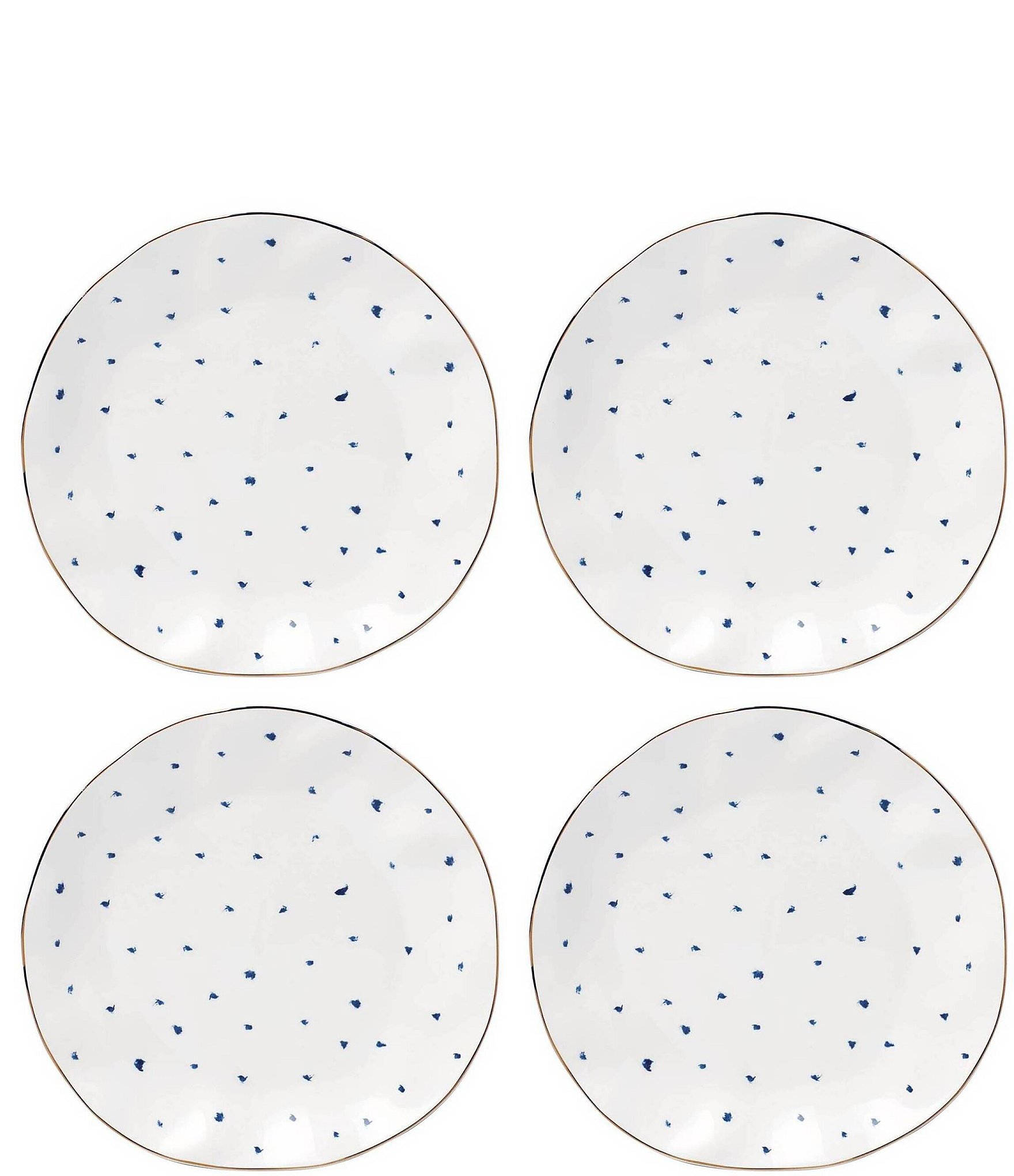 Lenox Blue Bay Dots Dinner Plates, Set of 4