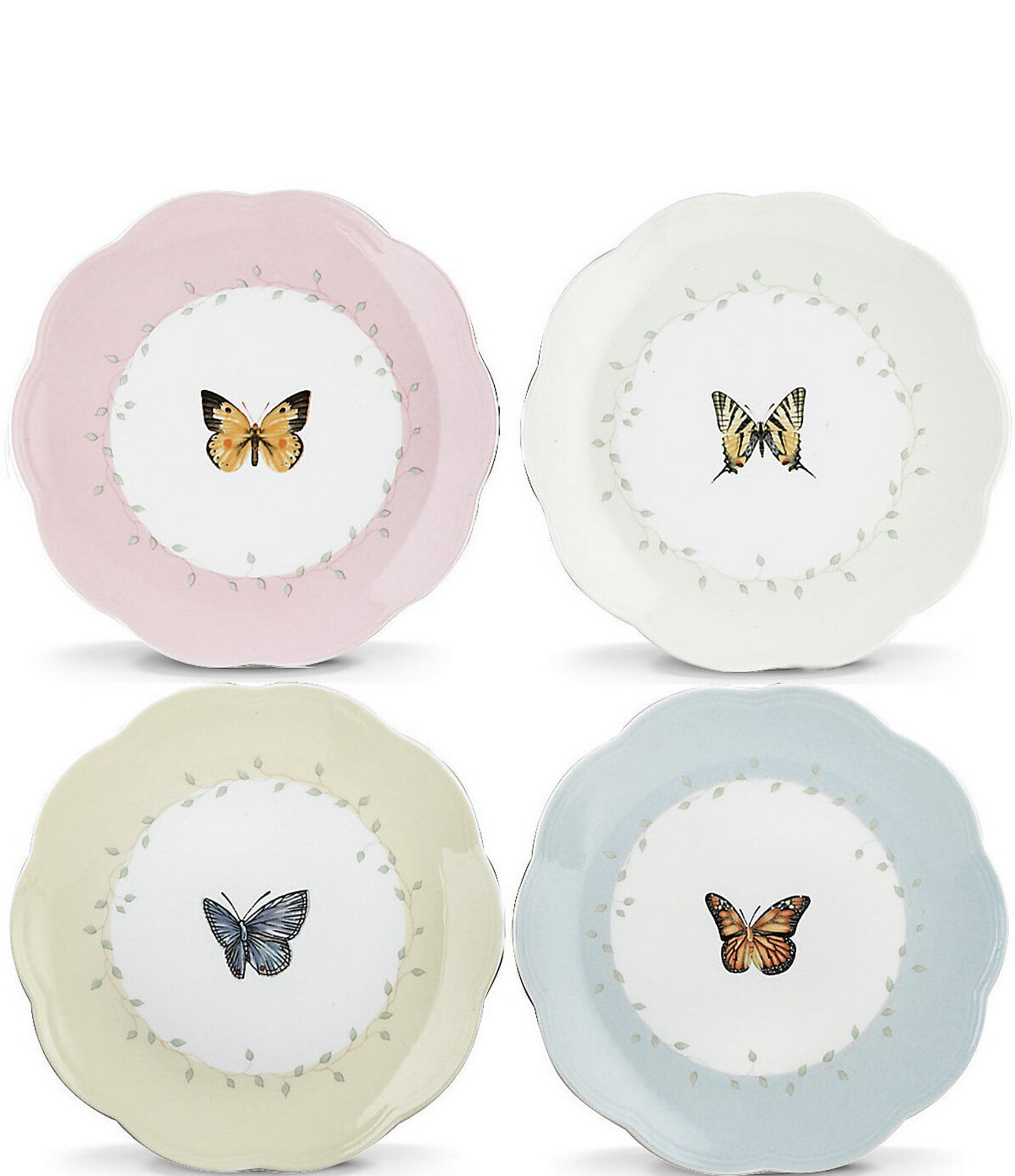 Lenox Butterfly Meadow 4Piece Assorted Dessert Plate Set Dillard's