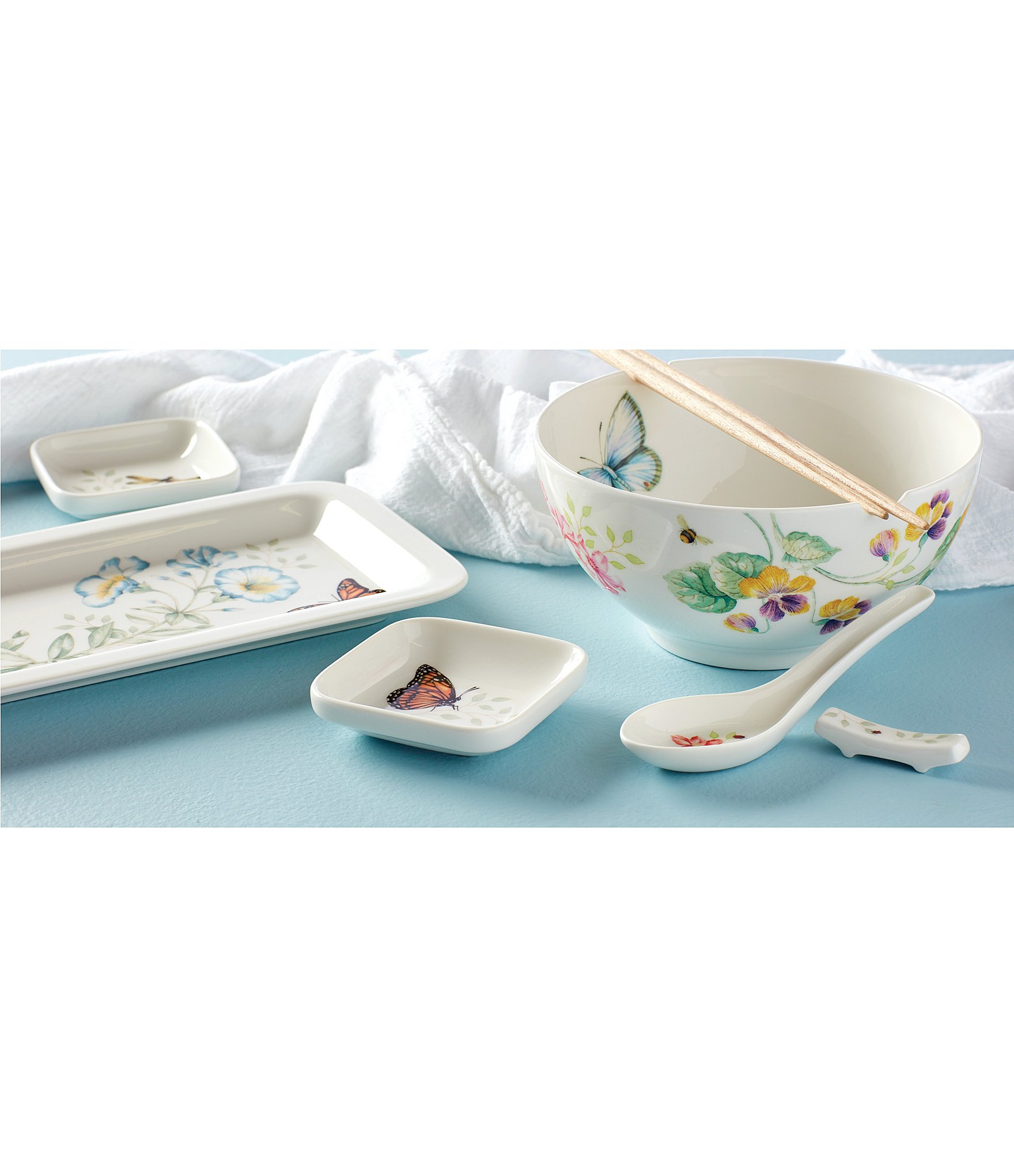 Lenox Butterfly Meadow Bowl & Chopsticks
