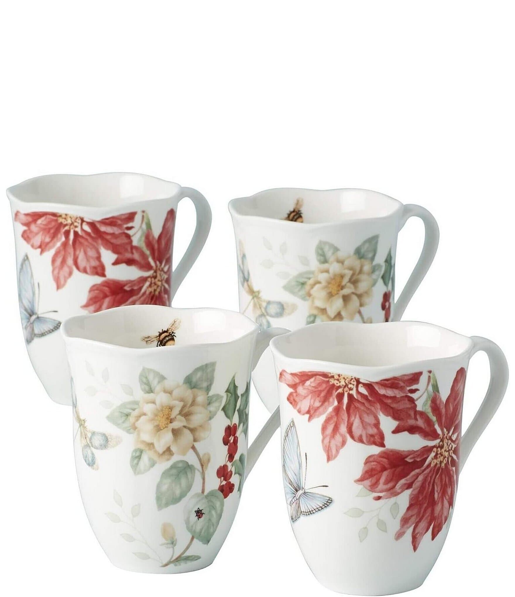 Lenox Butterfly Meadow Holiday 4 Piece Mugs Set of 4 Dillard s