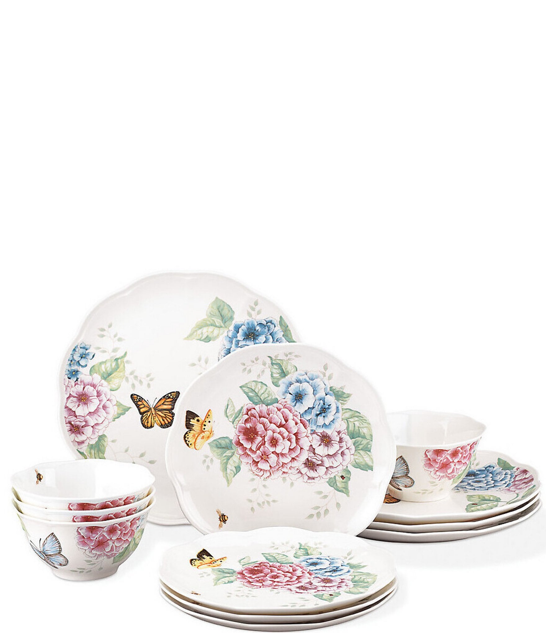 Lenox Butterfly Meadow Hydrangea 12-Piece Dinnerware Set