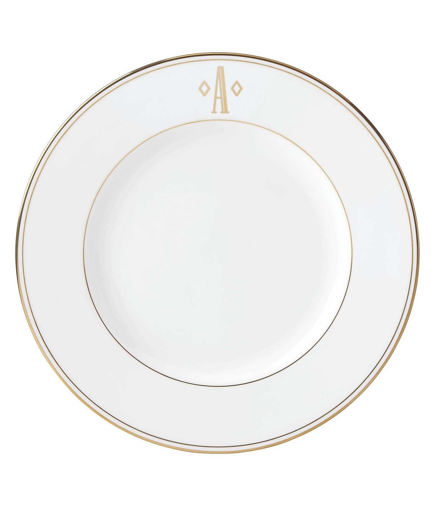 lenox federal gold block monogram salad plat