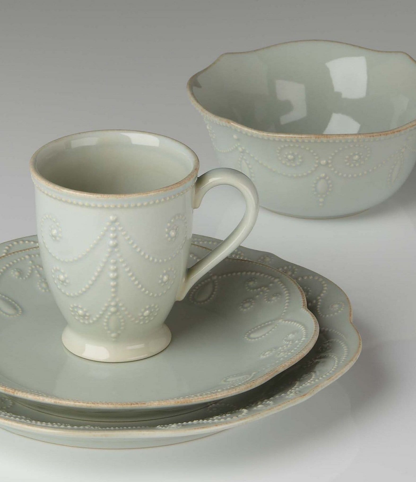 Lenox French Perle Scalloped Stoneware 4-Piece Place Setting