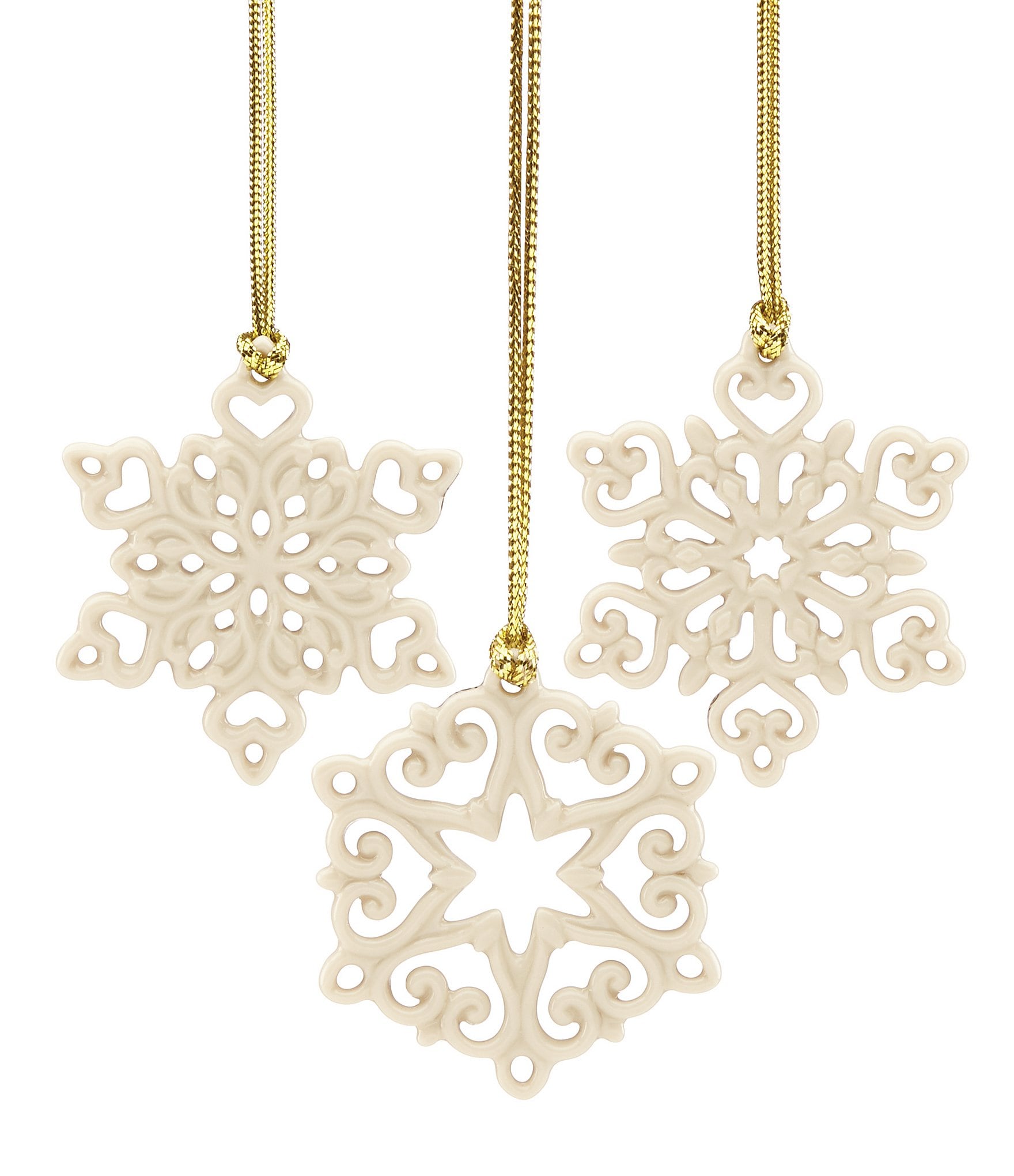 Lenox Mini Snowflake 3Piece Ornament Set Dillard's