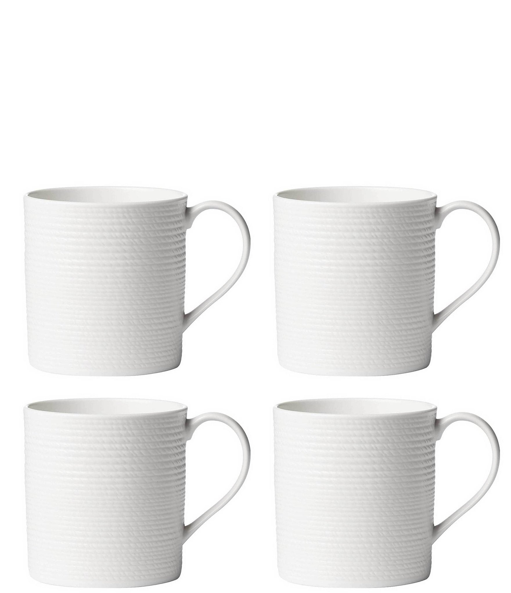 Coton Colors Signature White Collection Footed Mugs, Set of 4
