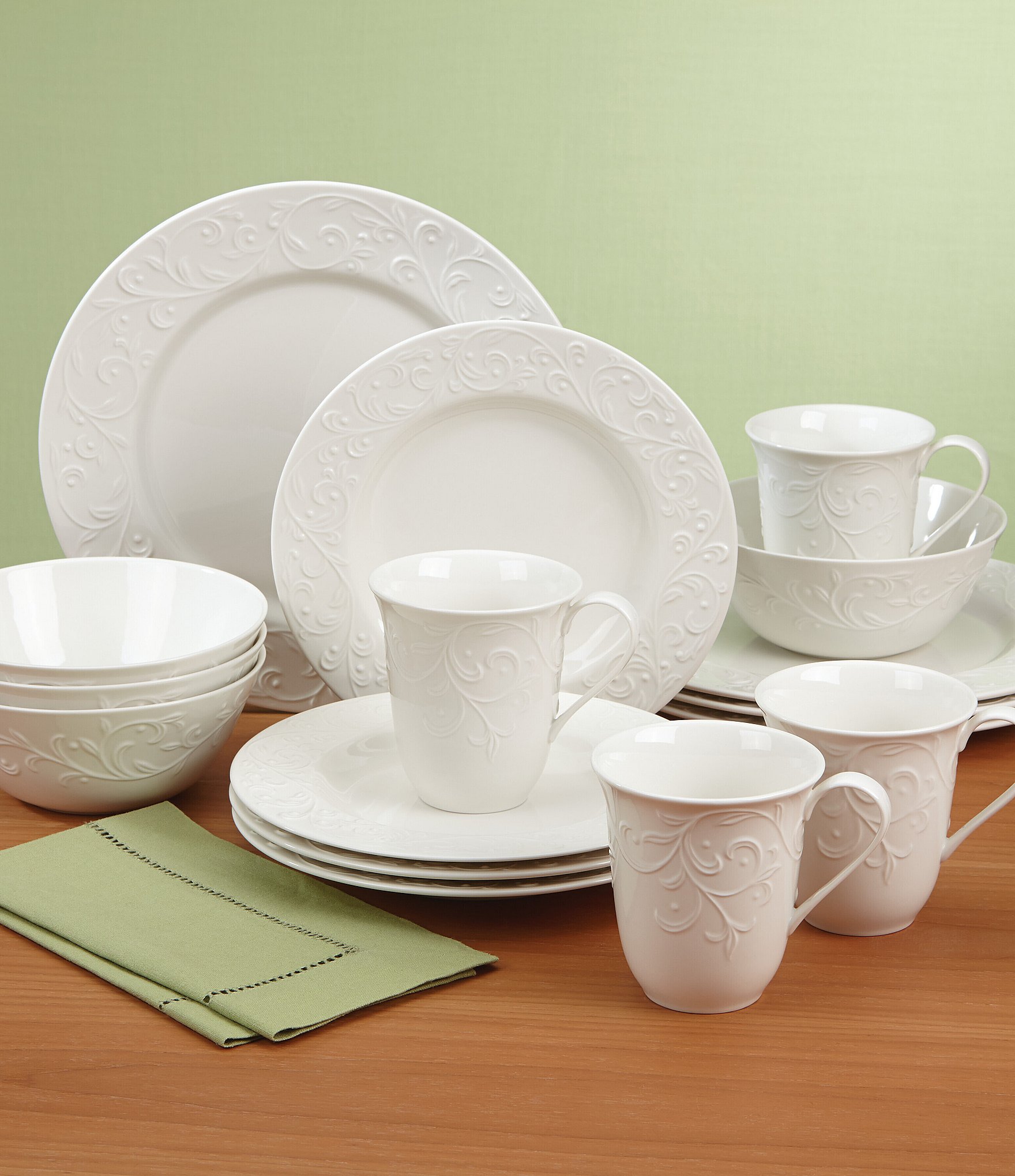 Lenox Opal Innocence Carved 16-Piece Dinnerware Set