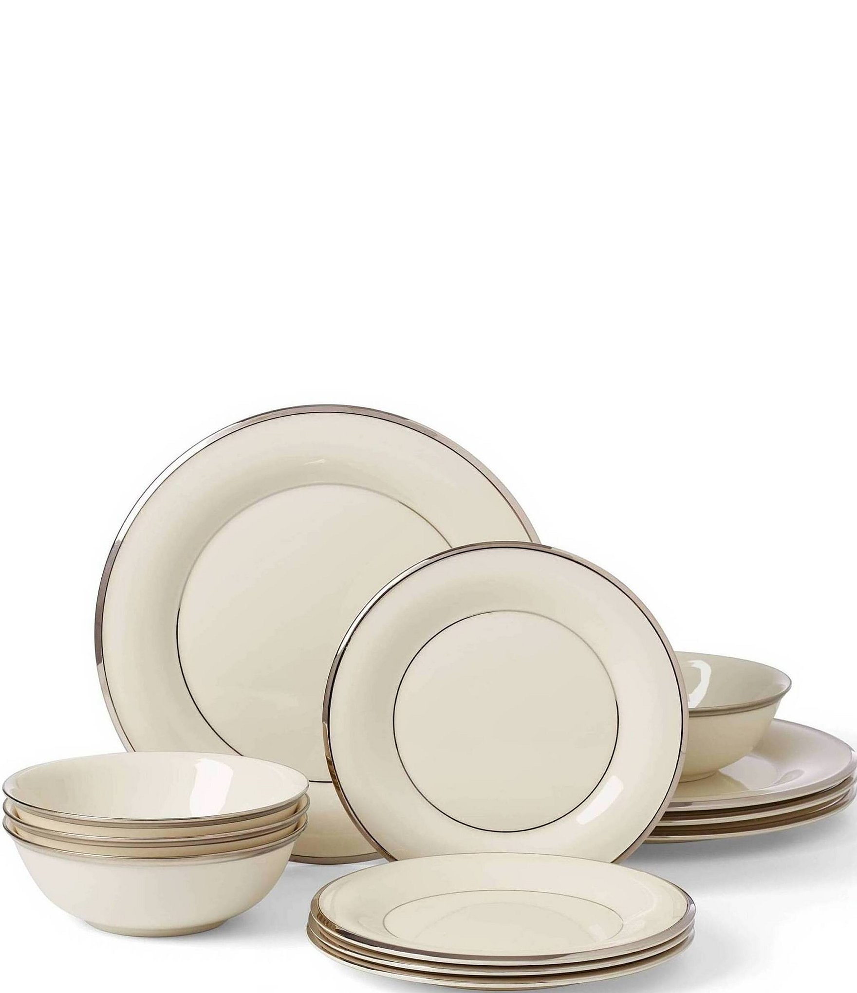 Lenox Solitaire 12-Piece Dinnerware Set, Service for 4 | Hamilton Place